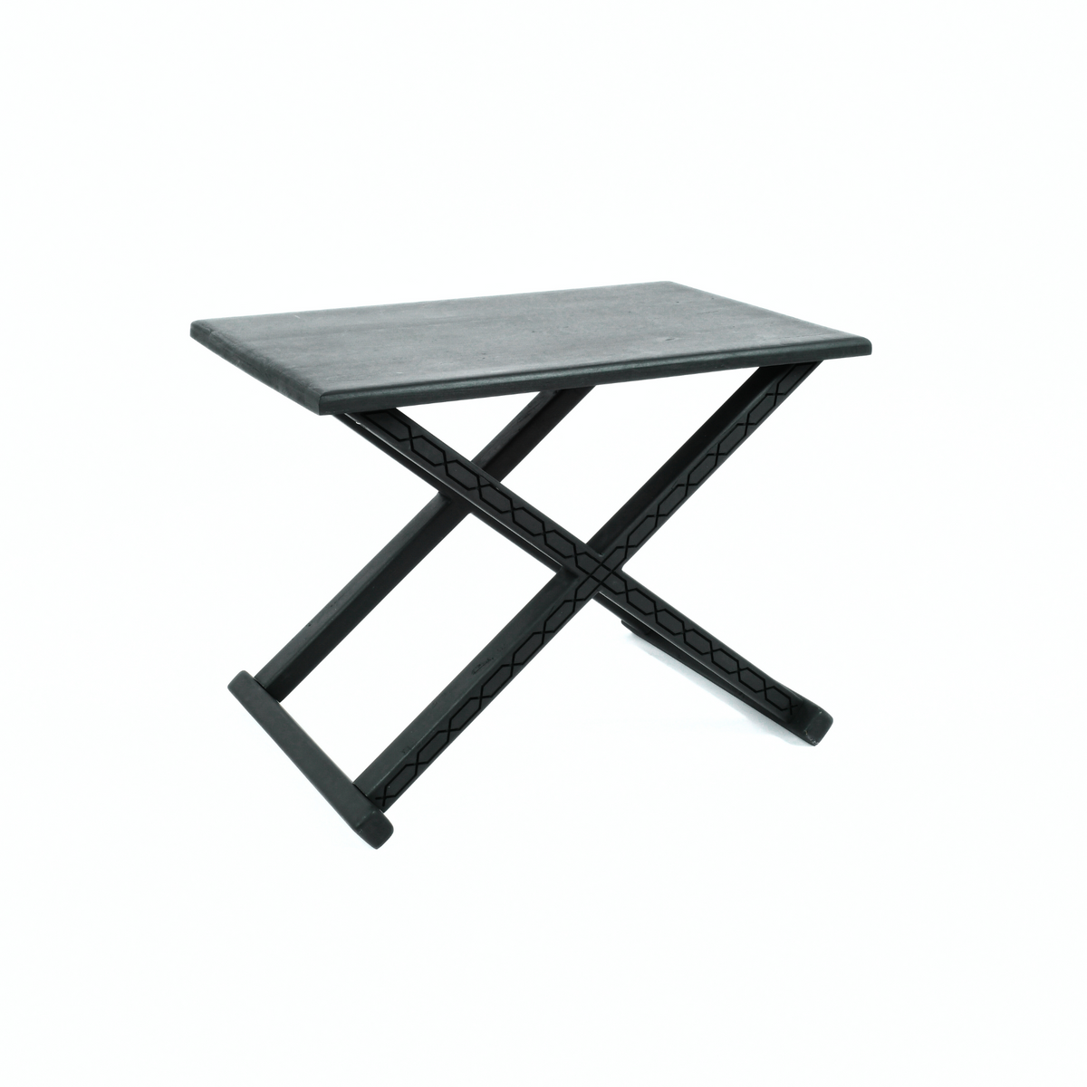 Black Wood Leather X Stool and Coffee Table 2-in-1 Detail View - LuxoraCraft