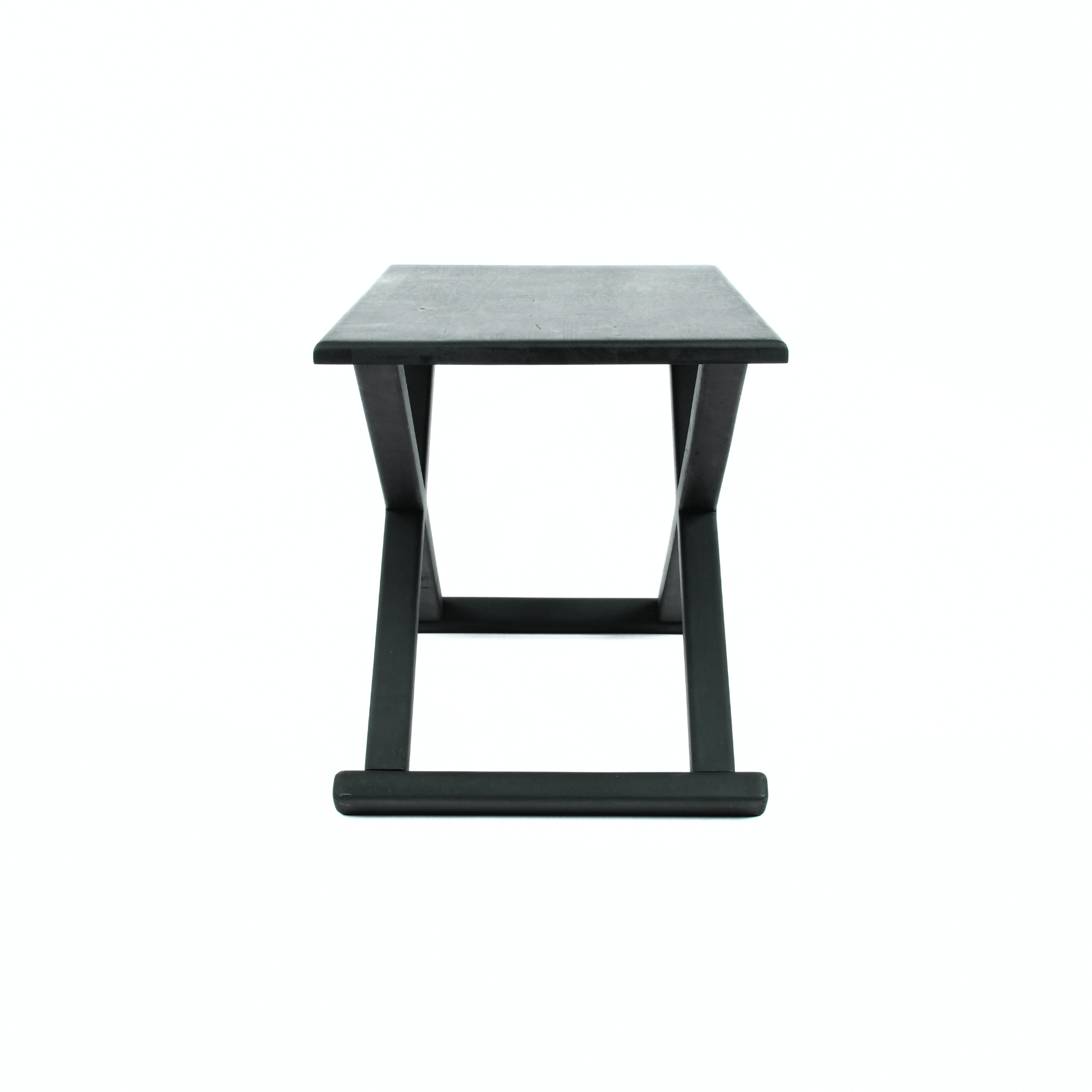 Black X Stool Side View Coffee Table Design Artisan - LuxoraCraft