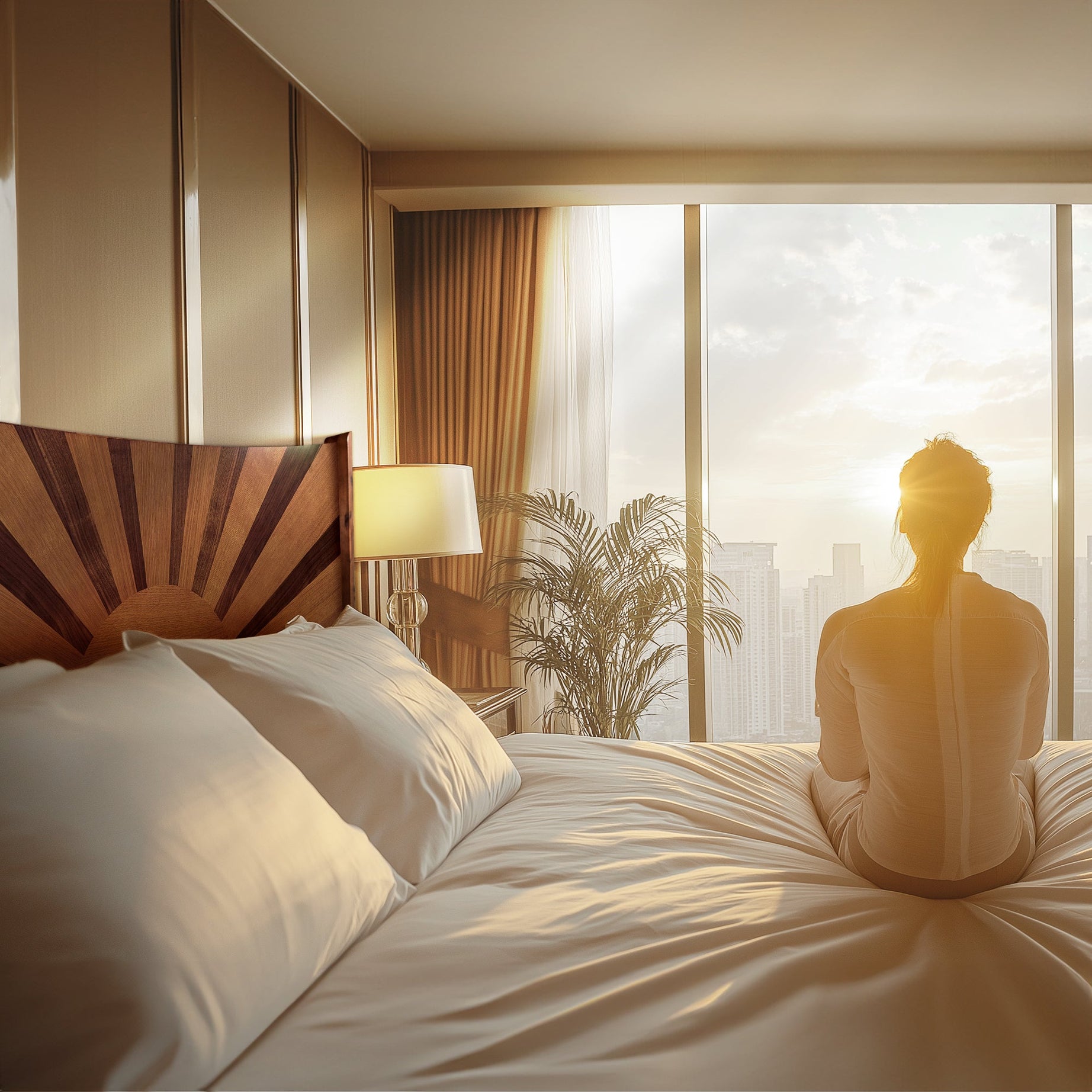 Premium Solid Acacia Wood Bed Frame, Mid-Century Elegance, Built to Last