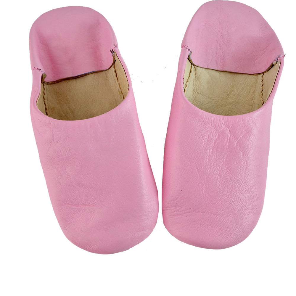 Pink Moroccan Leather Slipper Handmade Babouche - LuxoraCraft
