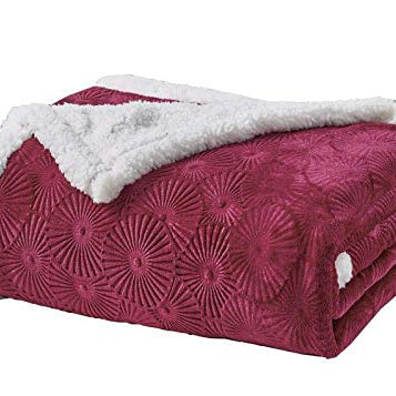 Decor&More Bon Iver Collection Extra Soft Bursting Fireworks Embossed Microplush Throw Blanket with Sherpa Backing (50" x 60")