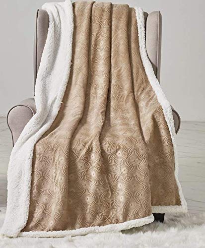 Decor&More Bon Iver Collection Extra Soft Bursting Fireworks Embossed Microplush Throw Blanket with Sherpa Backing (50" x 60") Faith-Hope-Love-Home-Decor