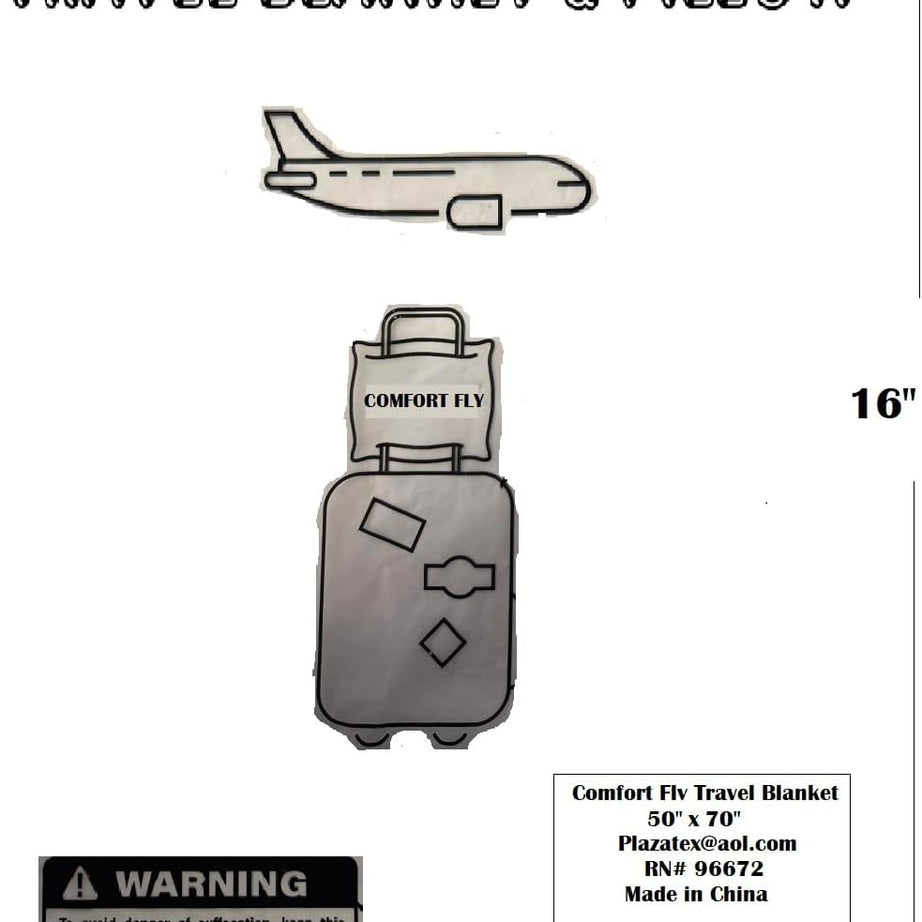 Comfort Fly Travel Blanket & Pillow" 2-in-1 Micro Plush Airplane Blanket with Carry Case (40" x 70")