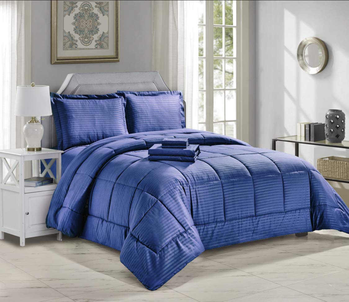 Decor&More Home Essentials 8 Piece Embossed Stripe Bed in a Bag Faith-Hope-Love-Home-Decor