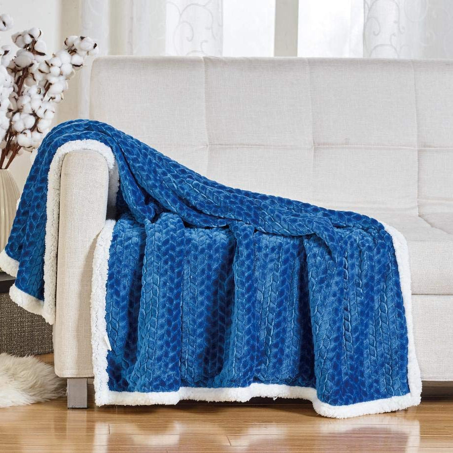 Decor&More Home Essentials Braided Sherpa Blanket