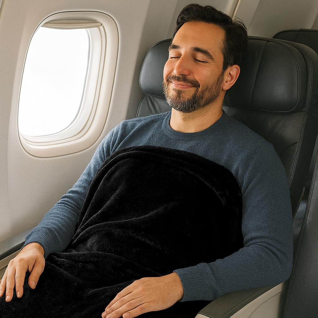 Comfort Fly Travel Blanket & Pillow" 2-in-1 Micro Plush Airplane Blanket with Carry Case (40" x 70") Faith-Hope-Love-Home-Decor