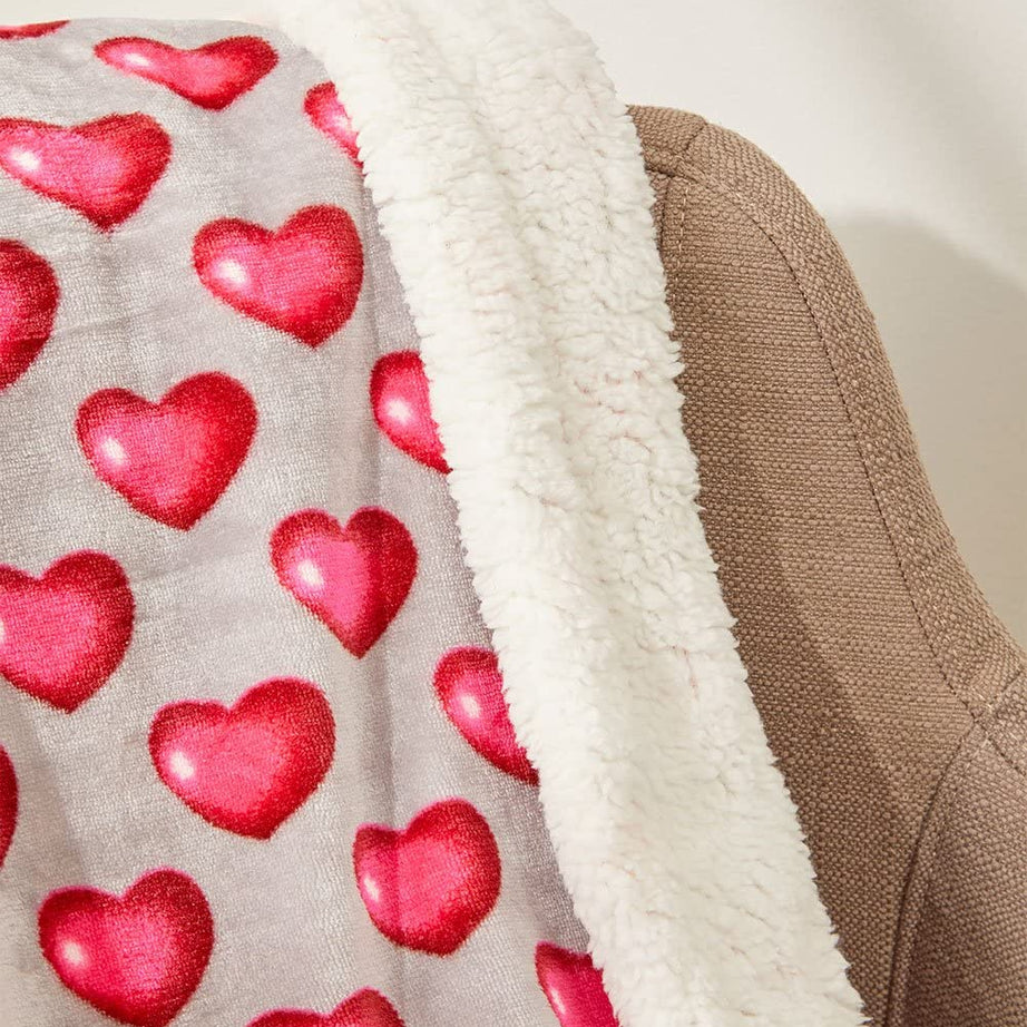 FAITH, HOPE, LOVE HOME DÉCOR Heart Throw Blanket – Ultra Soft Microplush 50"x60" | Cozy Love Theme Gift for Couch, Bed, Travel | Washable