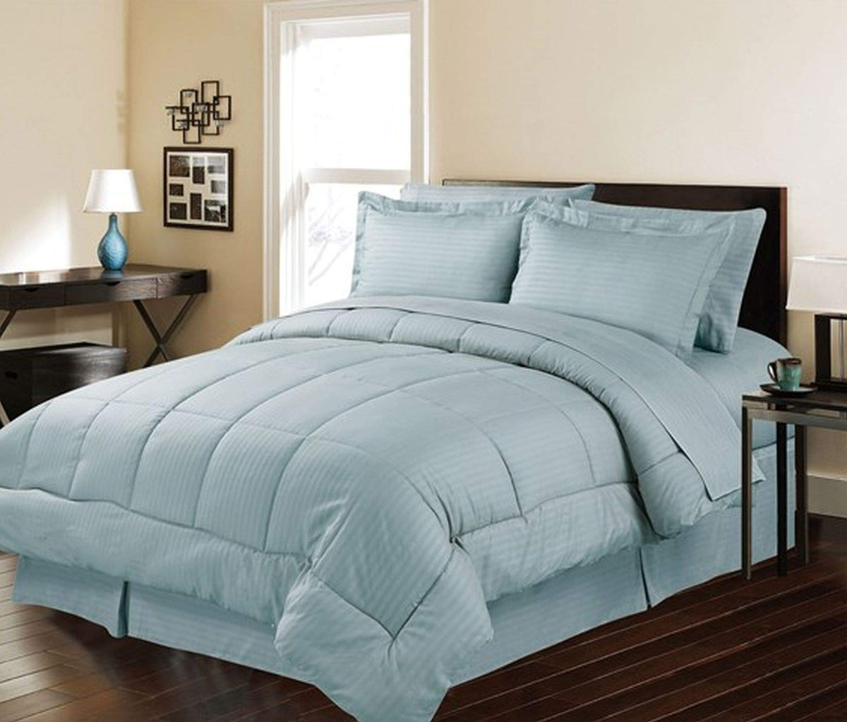 Decor&More Home Essentials 8 Piece Embossed Stripe Bed in a Bag Faith-Hope-Love-Home-Decor