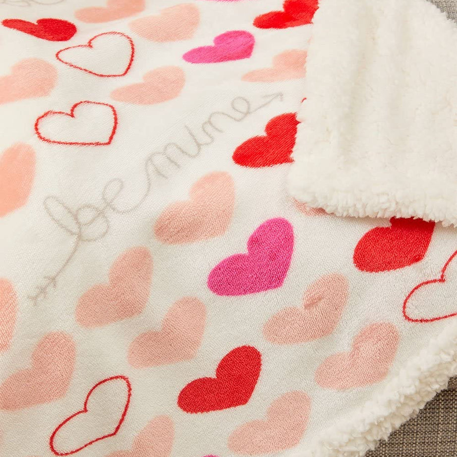 FAITH, HOPE, LOVE HOME DÉCOR Heart Throw Blanket – Ultra Soft Microplush 50"x60" | Cozy Love Theme Gift for Couch, Bed, Travel | Washable