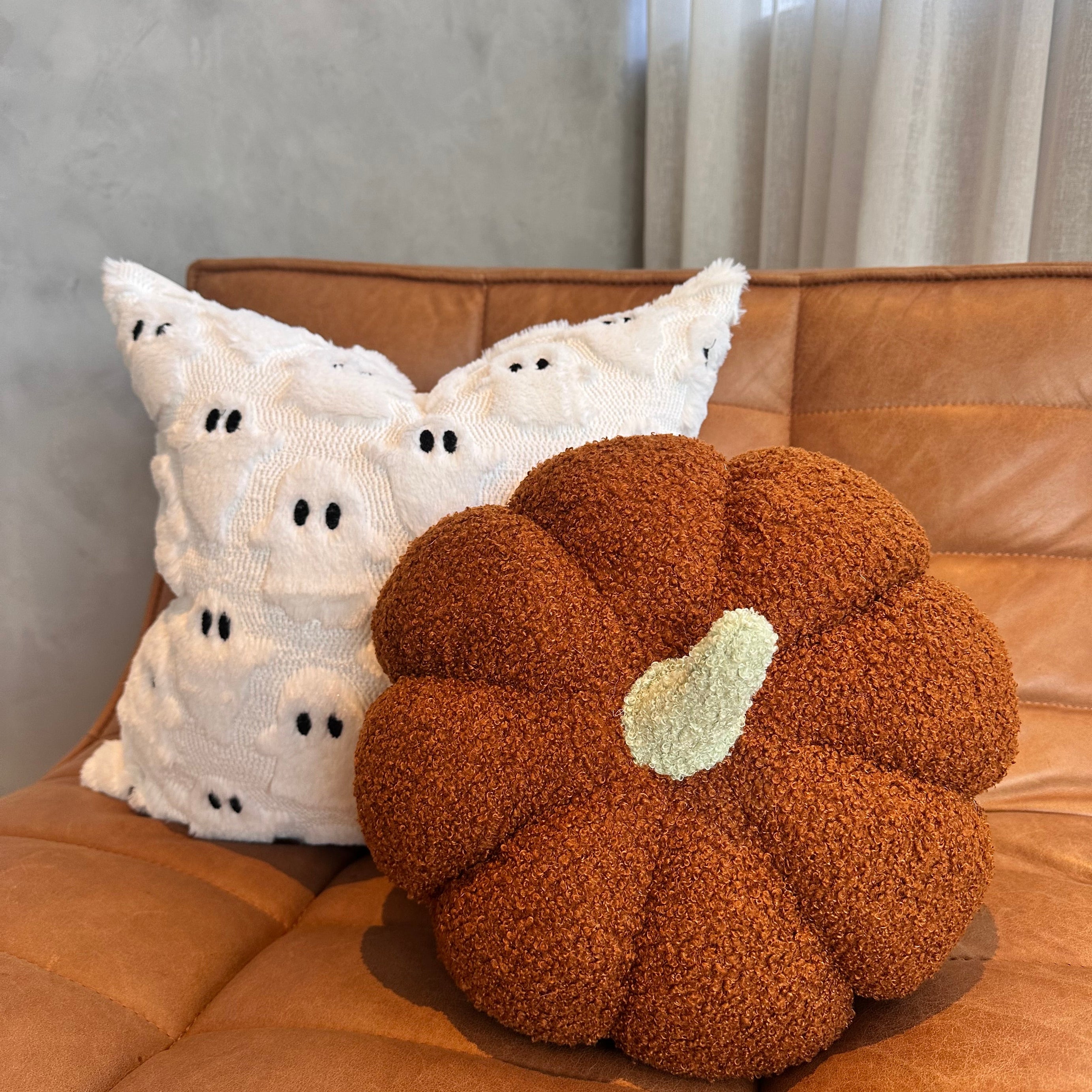 Jumbo Sherpa Orange Pumpkin Pillow