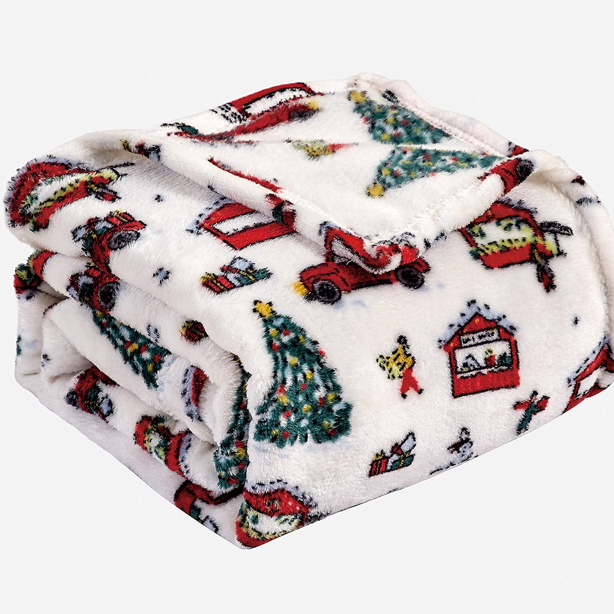 Decor&More Happy Holidays Microplush Throw Blanket (50" x 60") - Christmas Time