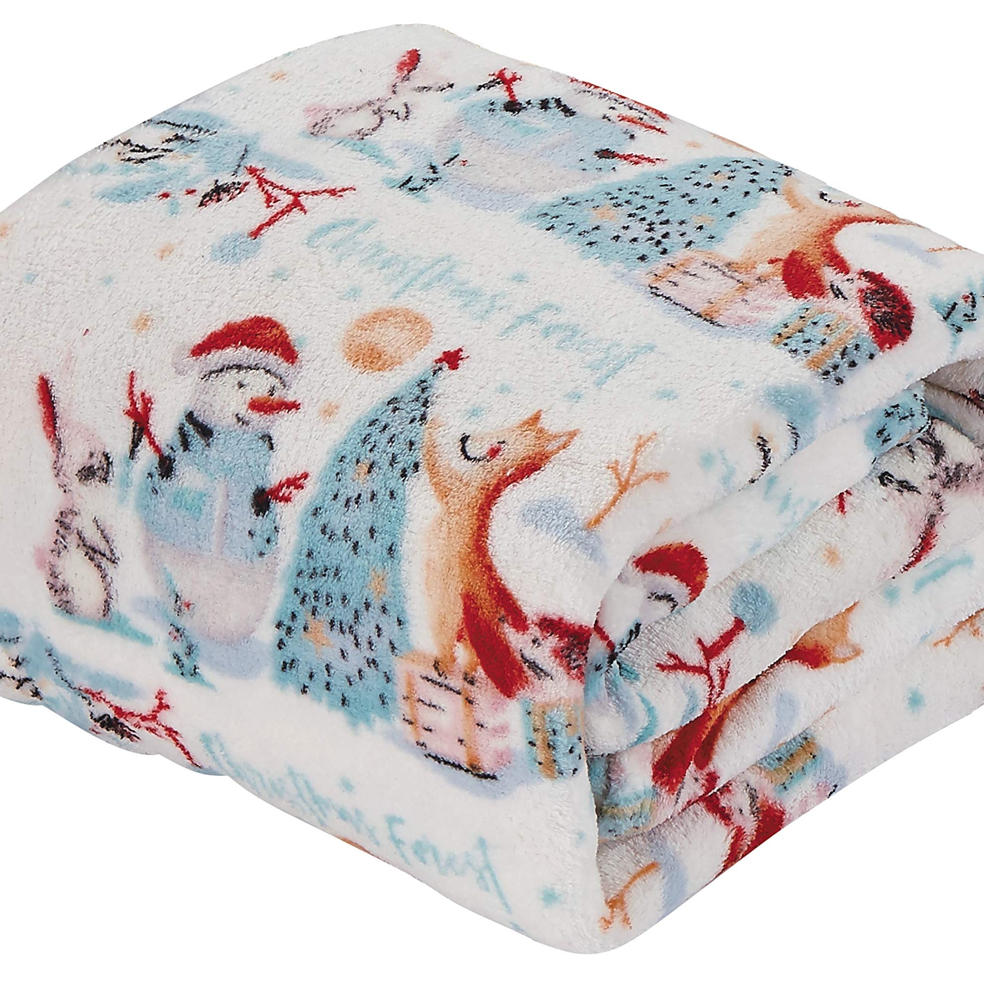 Decor&More Festive Holiday Microplush Throw Blanket (50" x 60") - Forest Friends