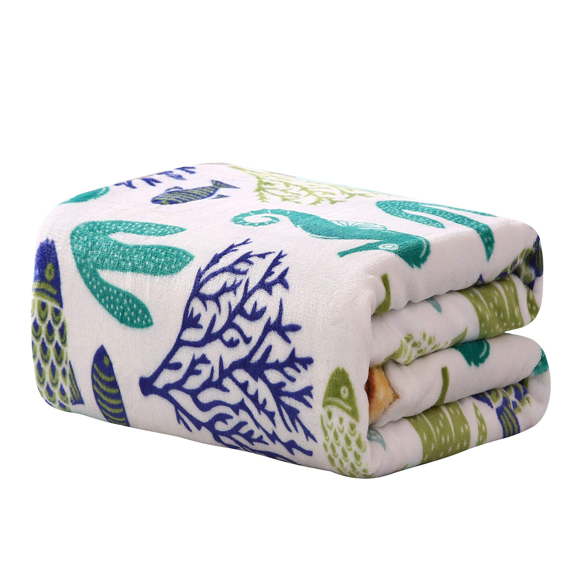 Decor&More Corales de Marina Blue Coral Seahorse Oceanic Microplush Throw Blanket Ocean Blanket for Boys and Girls and Kids of Any Age (50" x 60") Faith-Hope-Love-Home-Decor