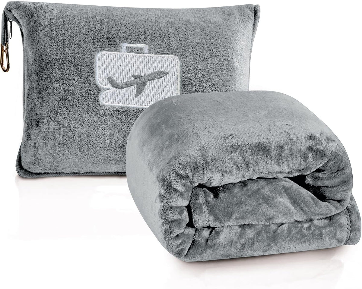 Comfort Fly Travel Blanket & Pillow" 2-in-1 Micro Plush Airplane Blanket with Carry Case (40" x 70") Faith-Hope-Love-Home-Decor