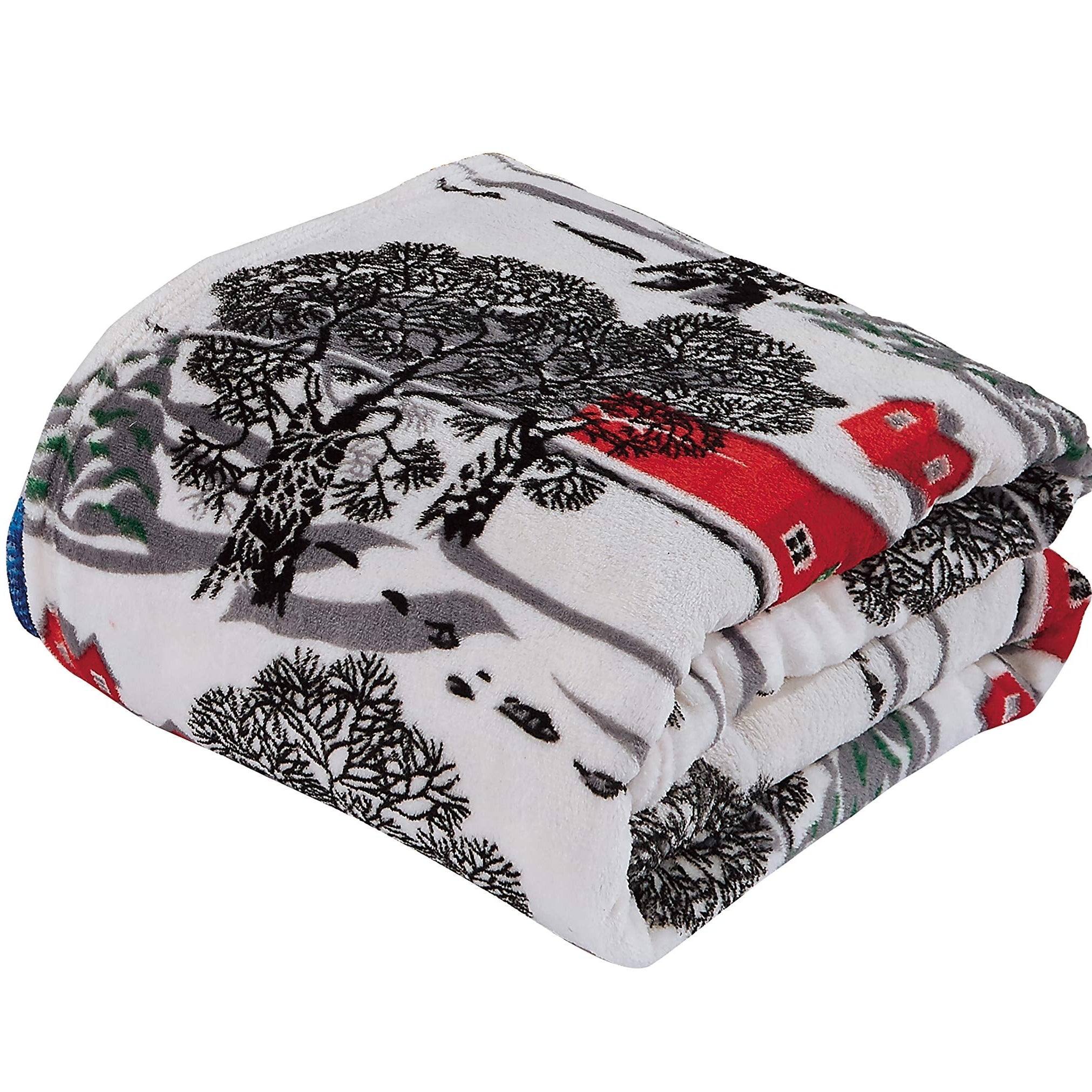 Decor&More Festive Holiday Microplush Throw Blanket (50" x 60") - Forest Friends