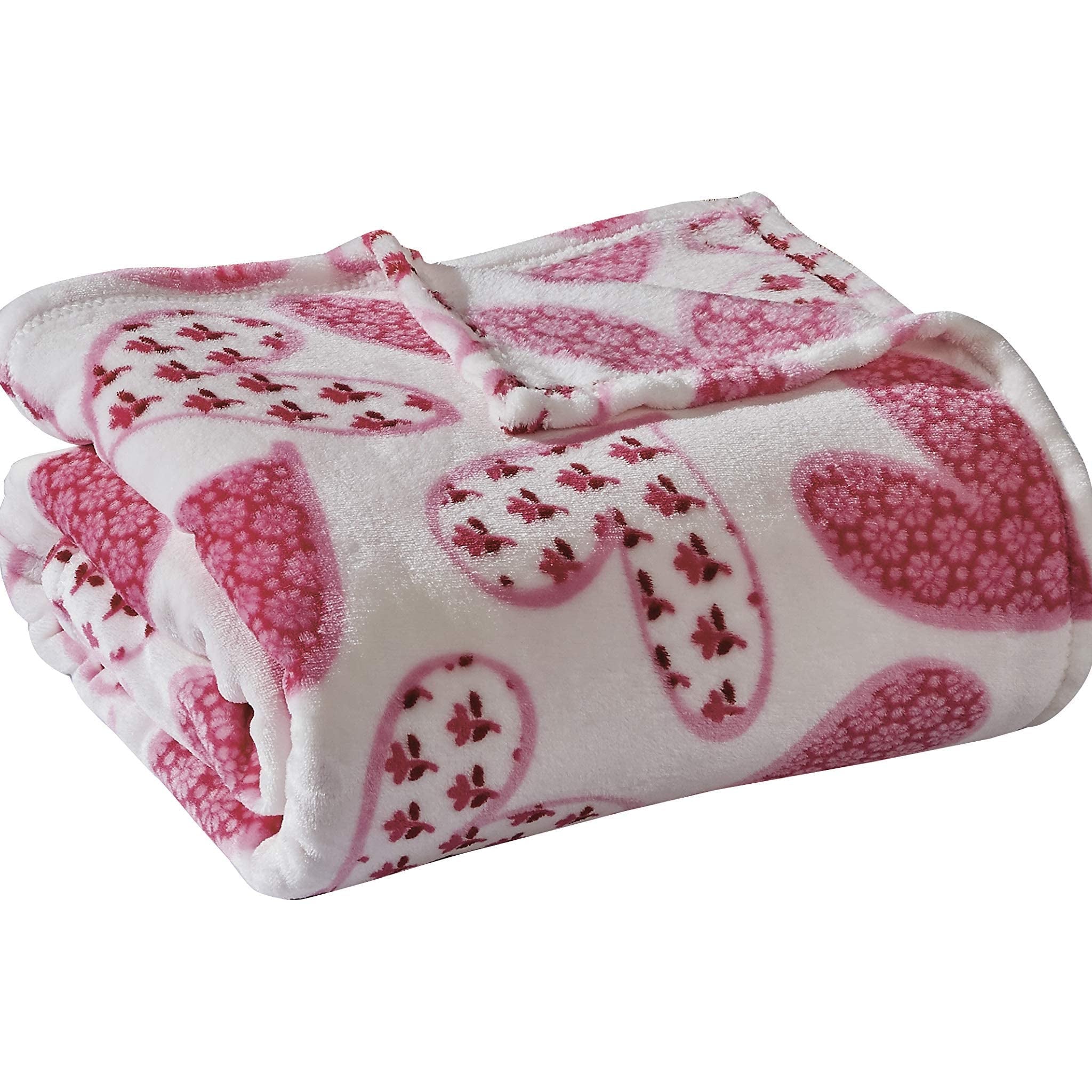 FAITH, HOPE, LOVE HOME DÉCOR Heart Throw Blanket – Ultra Soft Microplush 50"x60" | Cozy Love Theme Gift for Couch, Bed, Travel | Washable