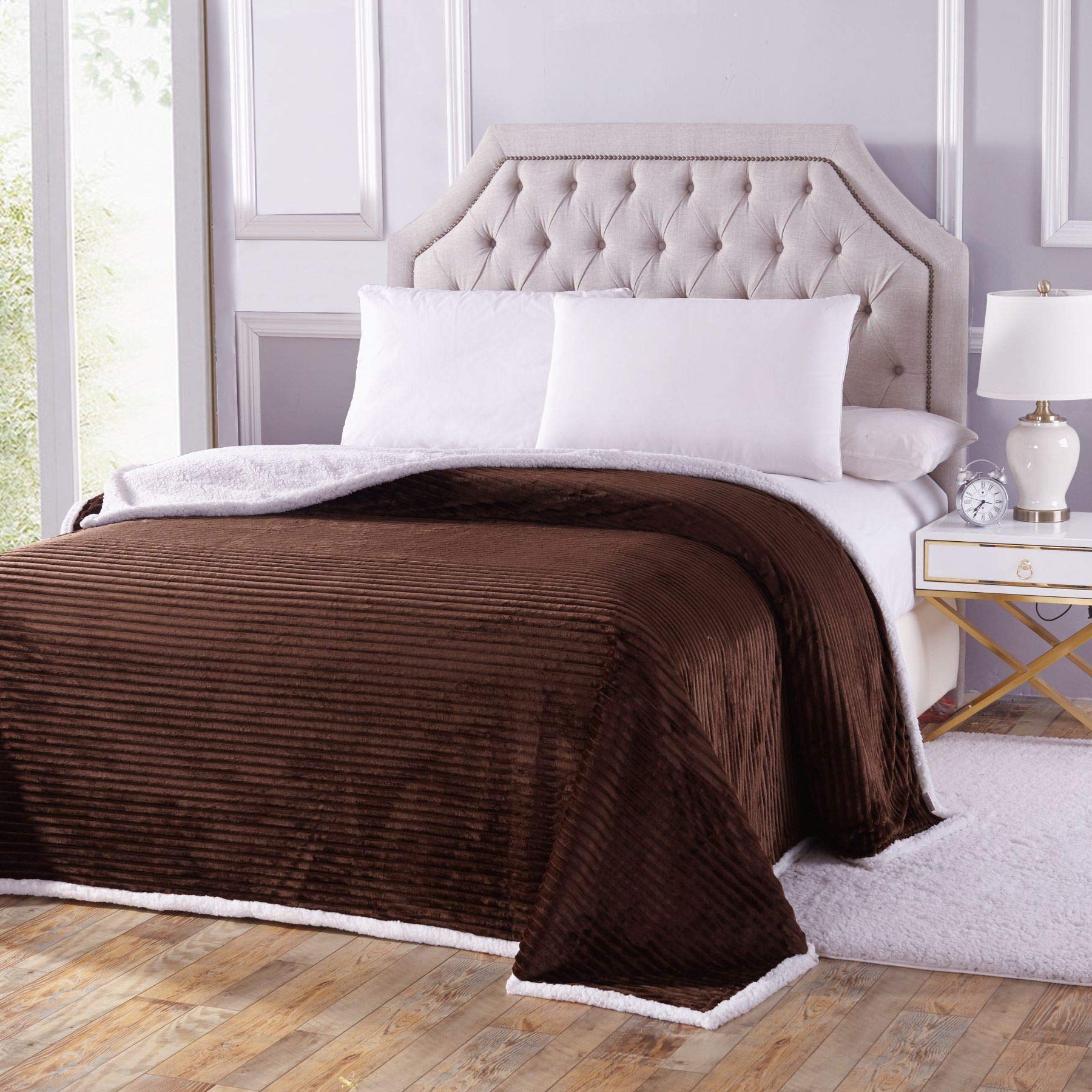 Decor&More Home Essentials Corduroy Sherpa Blanket