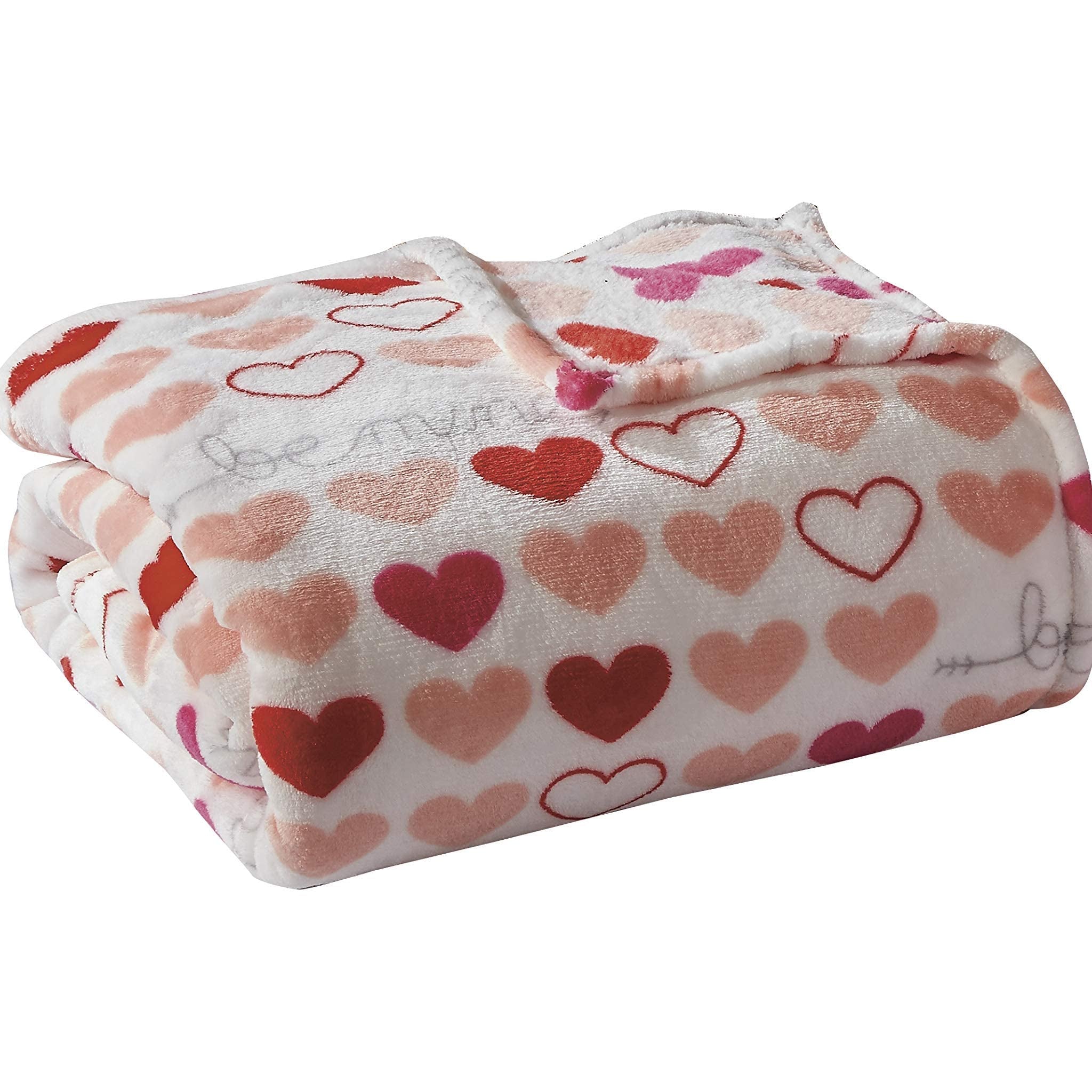 FAITH, HOPE, LOVE HOME DÉCOR Heart Throw Blanket – Ultra Soft Microplush 50"x60" | Cozy Love Theme Gift for Couch, Bed, Travel | Washable