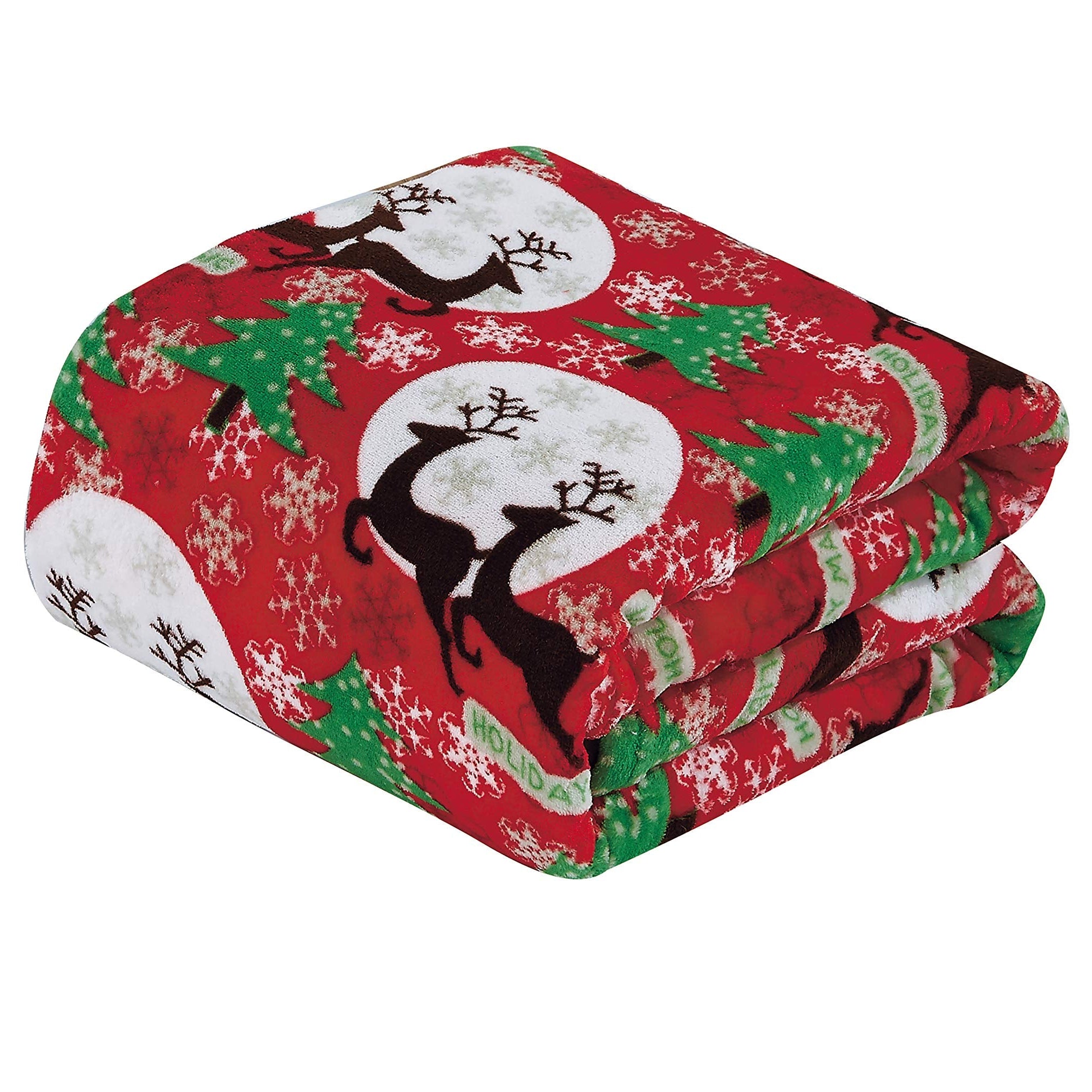 Decor&More Festive Holiday Microplush Throw Blanket (50" x 60") - Holiday Magic