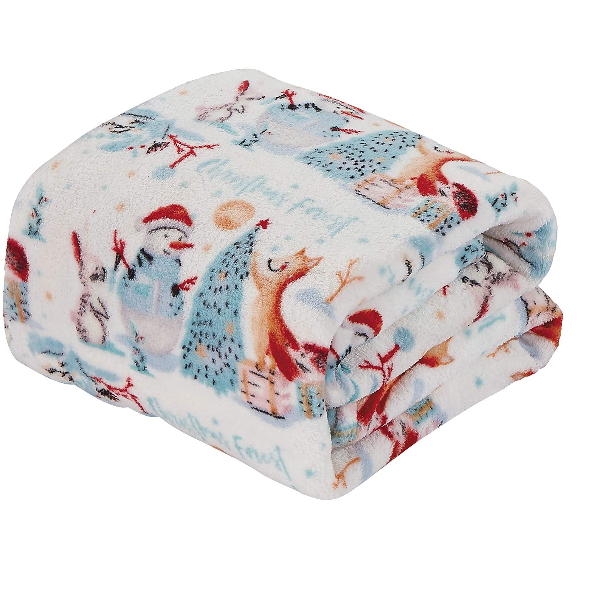 Decor&More Festive Holiday Microplush Throw Blanket (50" x 60") - Forest Friends