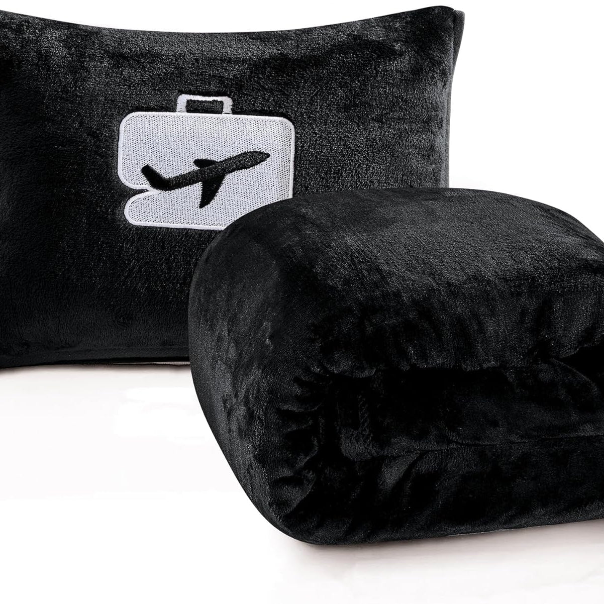 Comfort Fly Travel Blanket & Pillow" 2-in-1 Micro Plush Airplane Blanket with Carry Case (40" x 70")