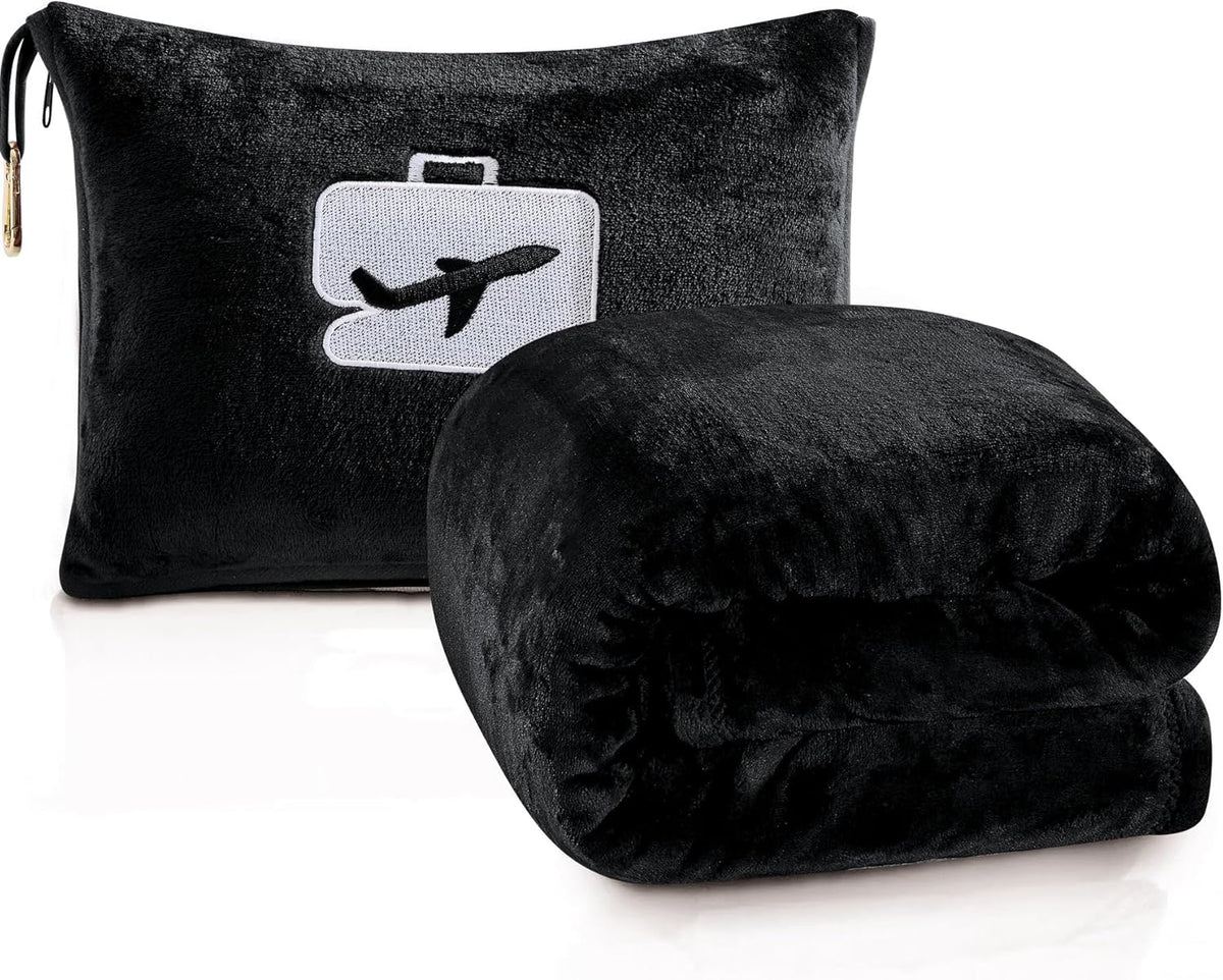 Comfort Fly Travel Blanket & Pillow" 2-in-1 Micro Plush Airplane Blanket with Carry Case (40" x 70") Faith-Hope-Love-Home-Decor