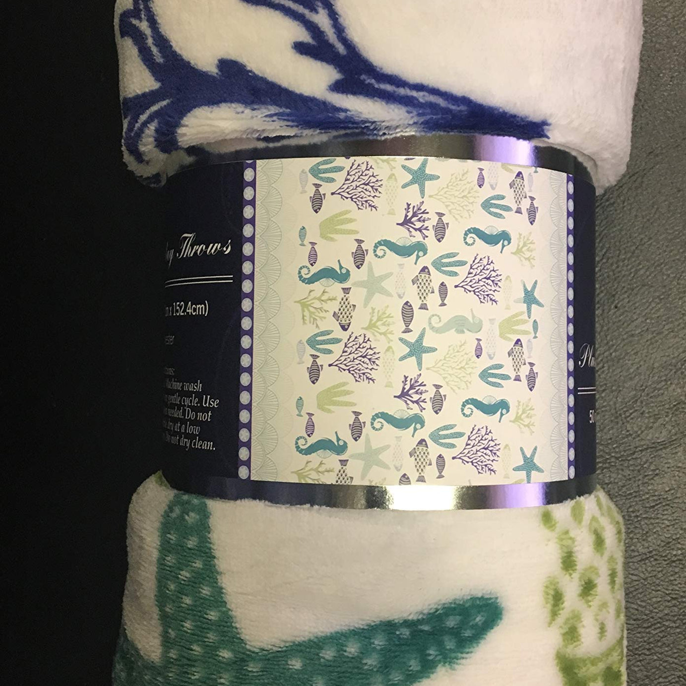 Decor&More Corales de Marina Blue Coral Seahorse Oceanic Microplush Throw Blanket Ocean Blanket for Boys and Girls and Kids of Any Age (50" x 60")