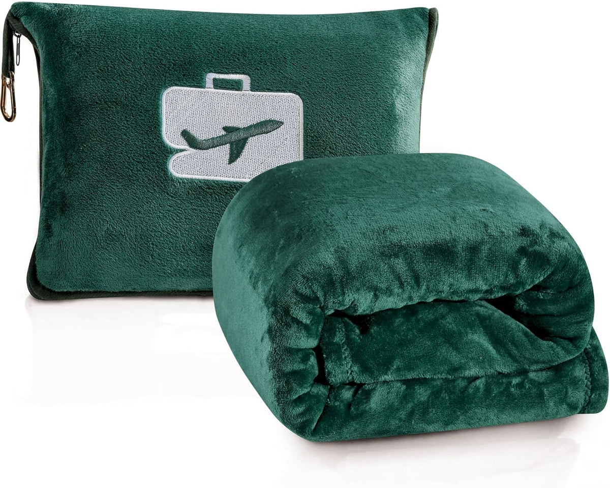 Comfort Fly Travel Blanket & Pillow" 2-in-1 Micro Plush Airplane Blanket with Carry Case (40" x 70") Faith-Hope-Love-Home-Decor
