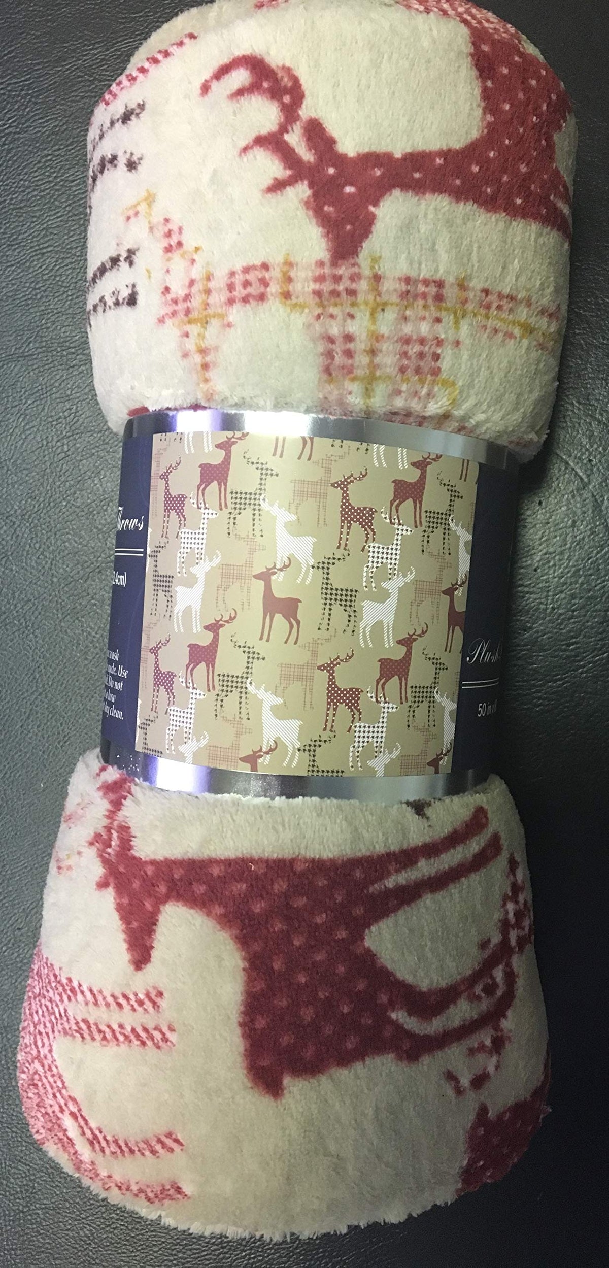 Decor&More Festive Holiday Microplush Throw Blanket (50" x 60") - Reindeer Silhouette Faith-Hope-Love-Home-Decor