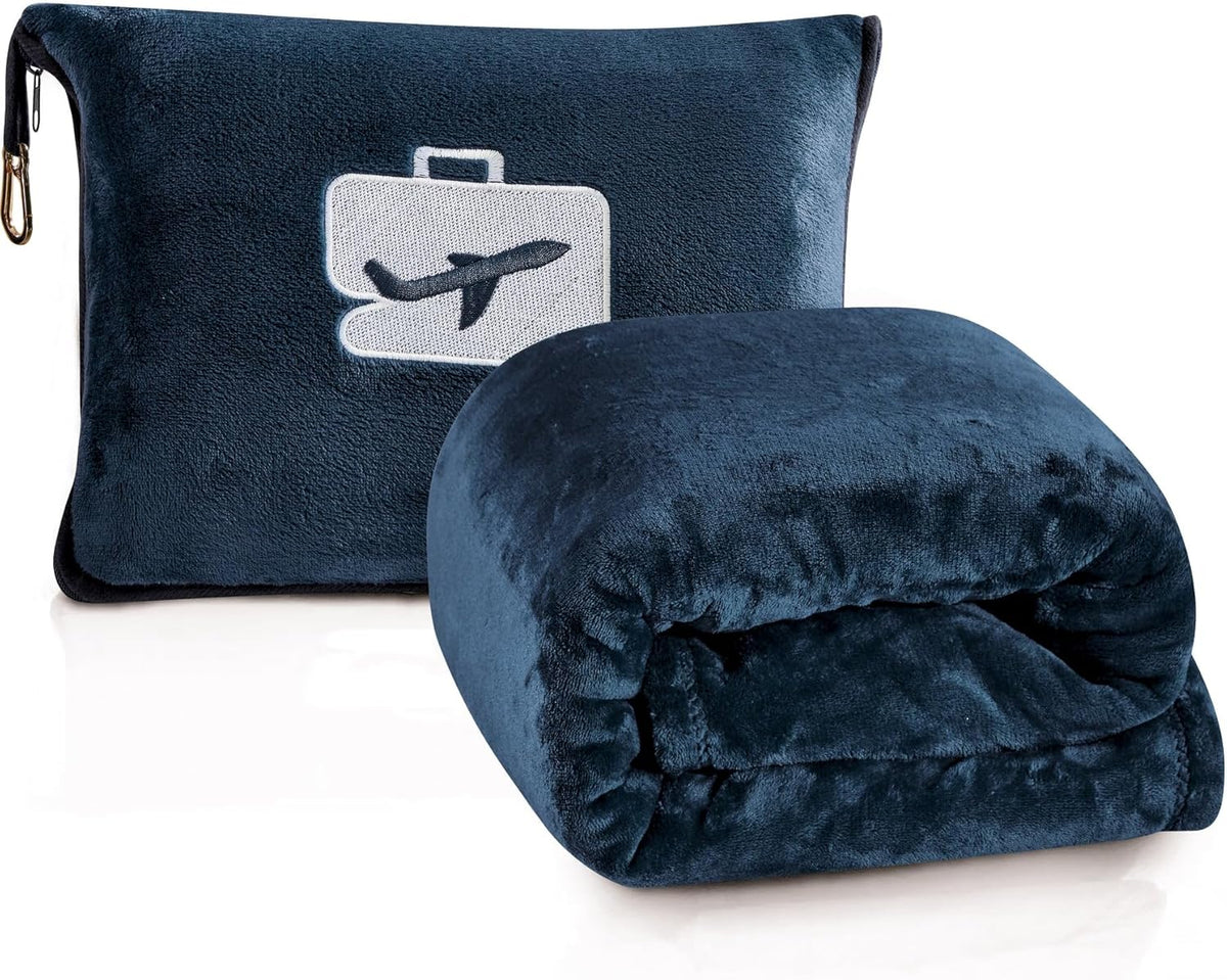 Comfort Fly Travel Blanket & Pillow" 2-in-1 Micro Plush Airplane Blanket with Carry Case (40" x 70") Faith-Hope-Love-Home-Decor