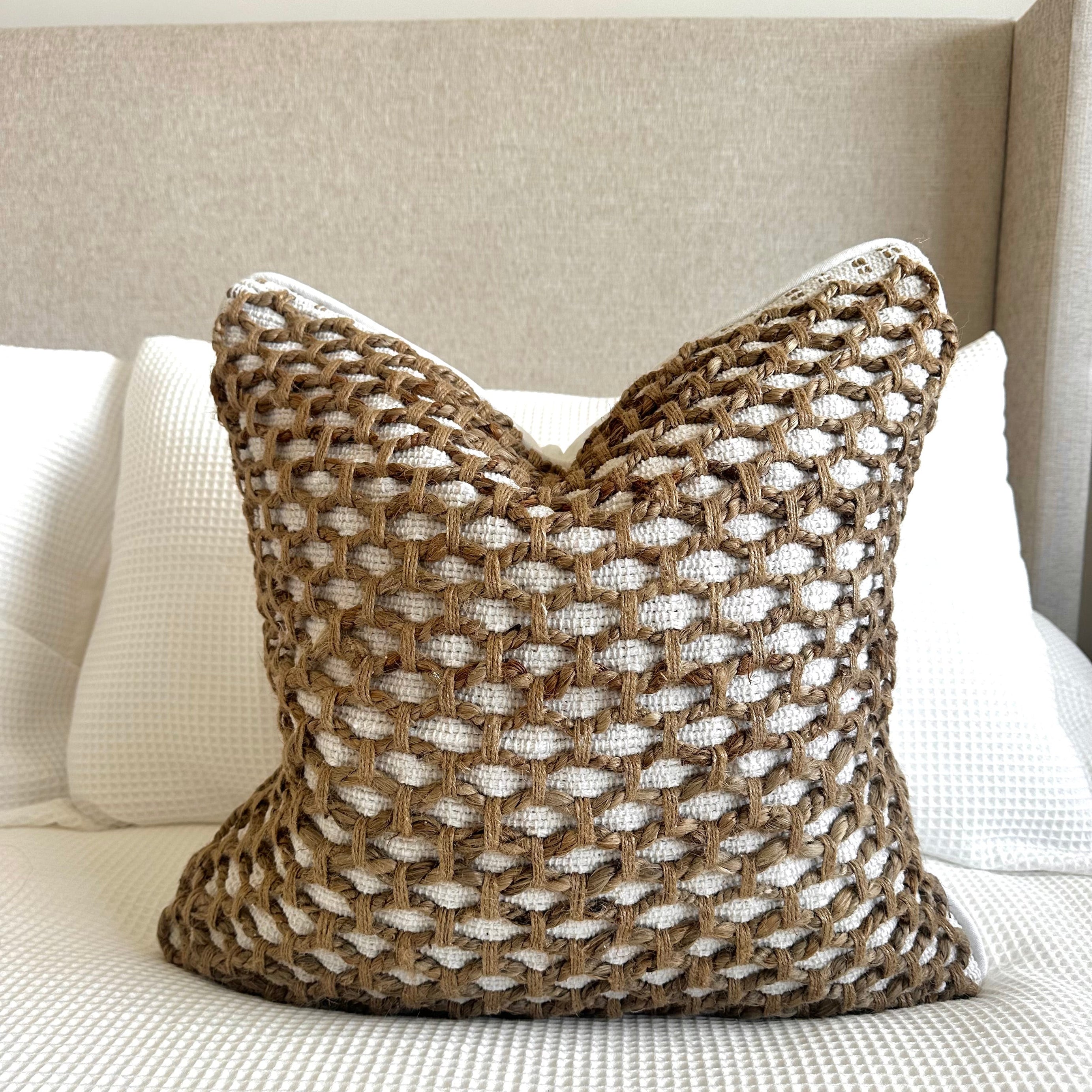 Tuban Pillow Cover – Neutral Textured Boho Accent Pillow