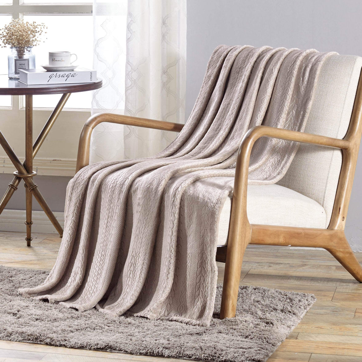 Decor&More Double Helix Embossed Ultra Lush Throw Blanket (50" x 60") Faith-Hope-Love-Home-Decor