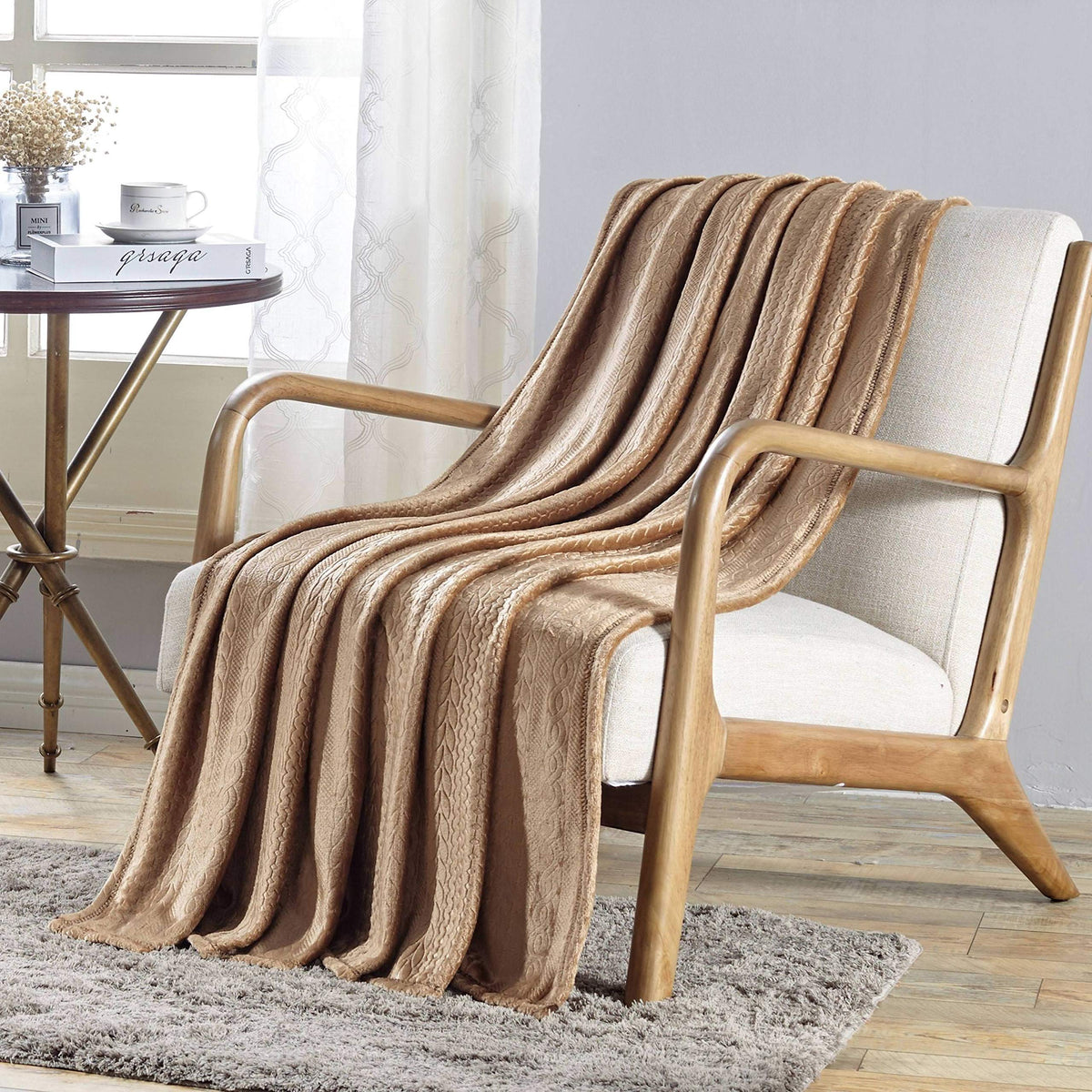 Decor&More Double Helix Embossed Ultra Lush Throw Blanket (50" x 60") Faith-Hope-Love-Home-Decor