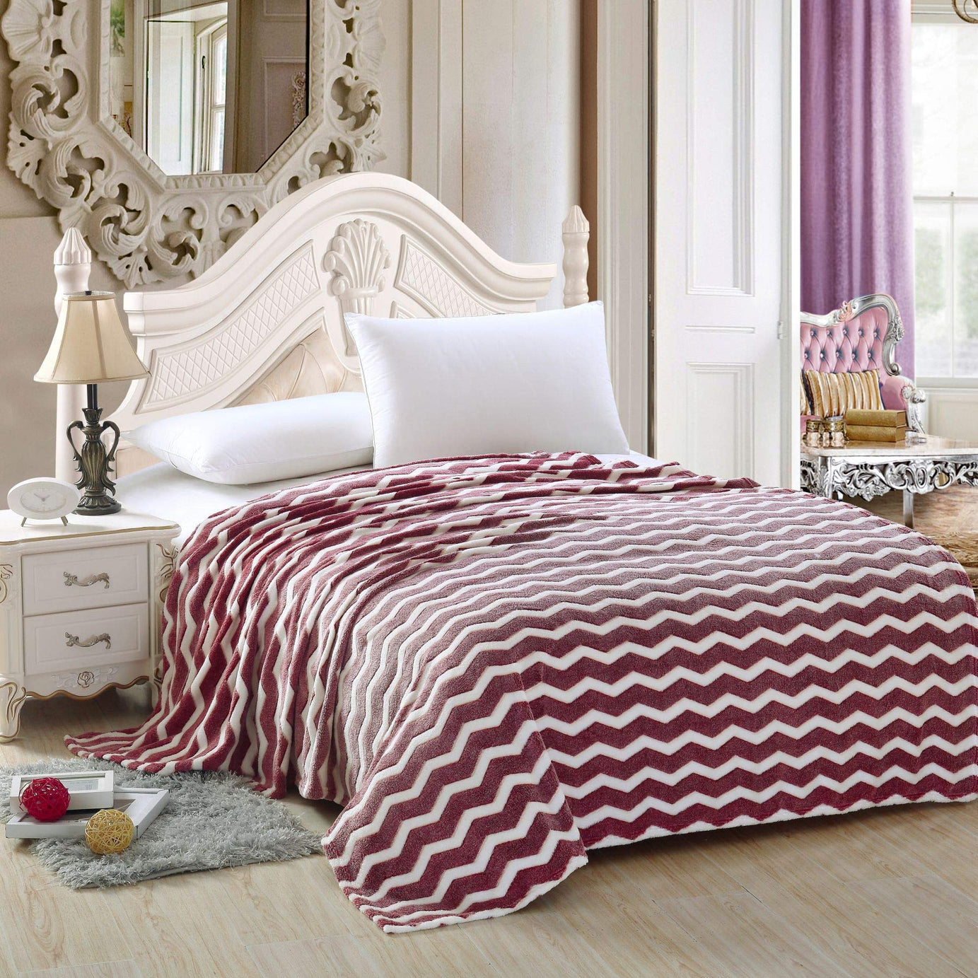 Decor&More Home Essentials Chevron Microplush Blanket
