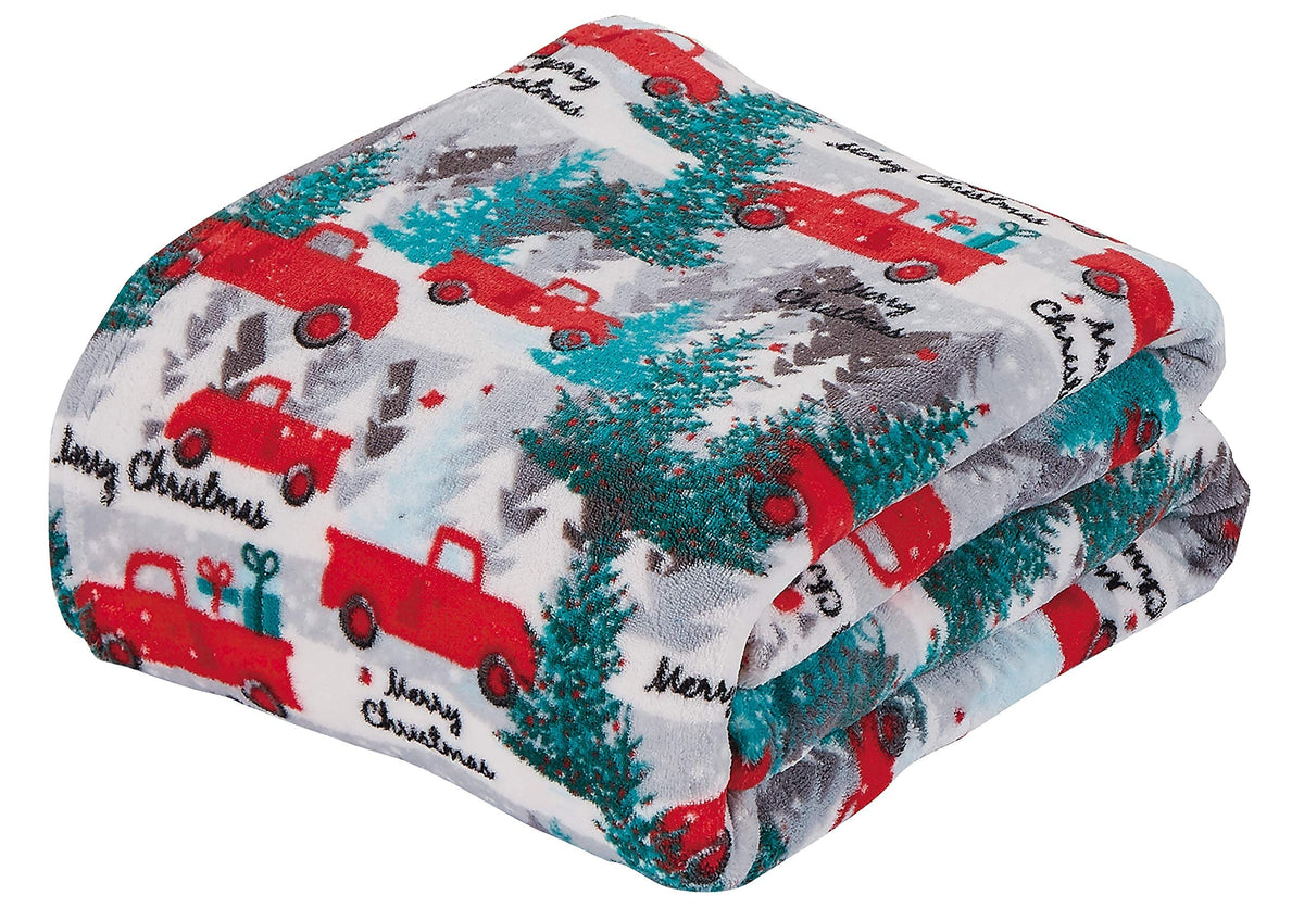 Decor&More Festive Holiday Microplush Throw Blanket (50" x 60") - Forest Friends Faith-Hope-Love-Home-Decor