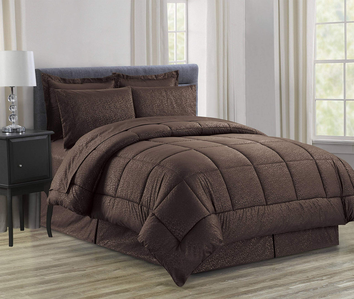 Decor&More Home Essentials 8 Piece Embossed Vine Bed in a Bag Faith-Hope-Love-Home-Decor