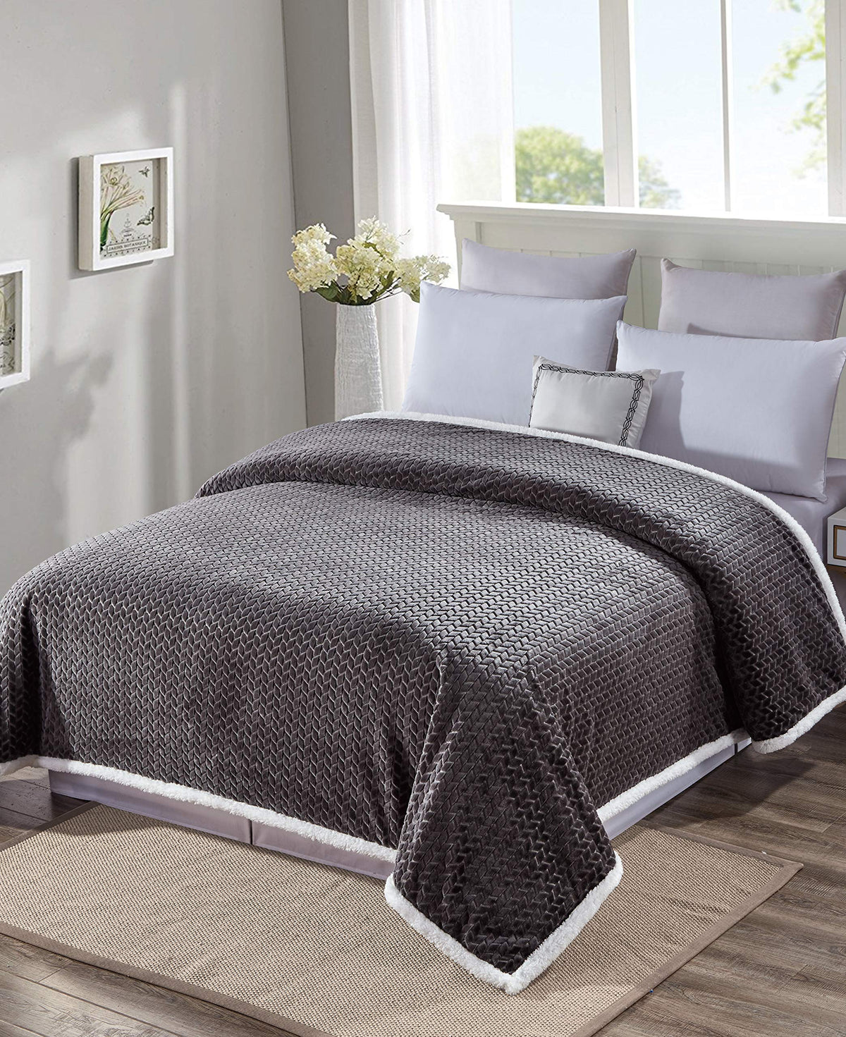 Decor&More Home Essentials Braided Sherpa Blanket Faith-Hope-Love-Home-Decor