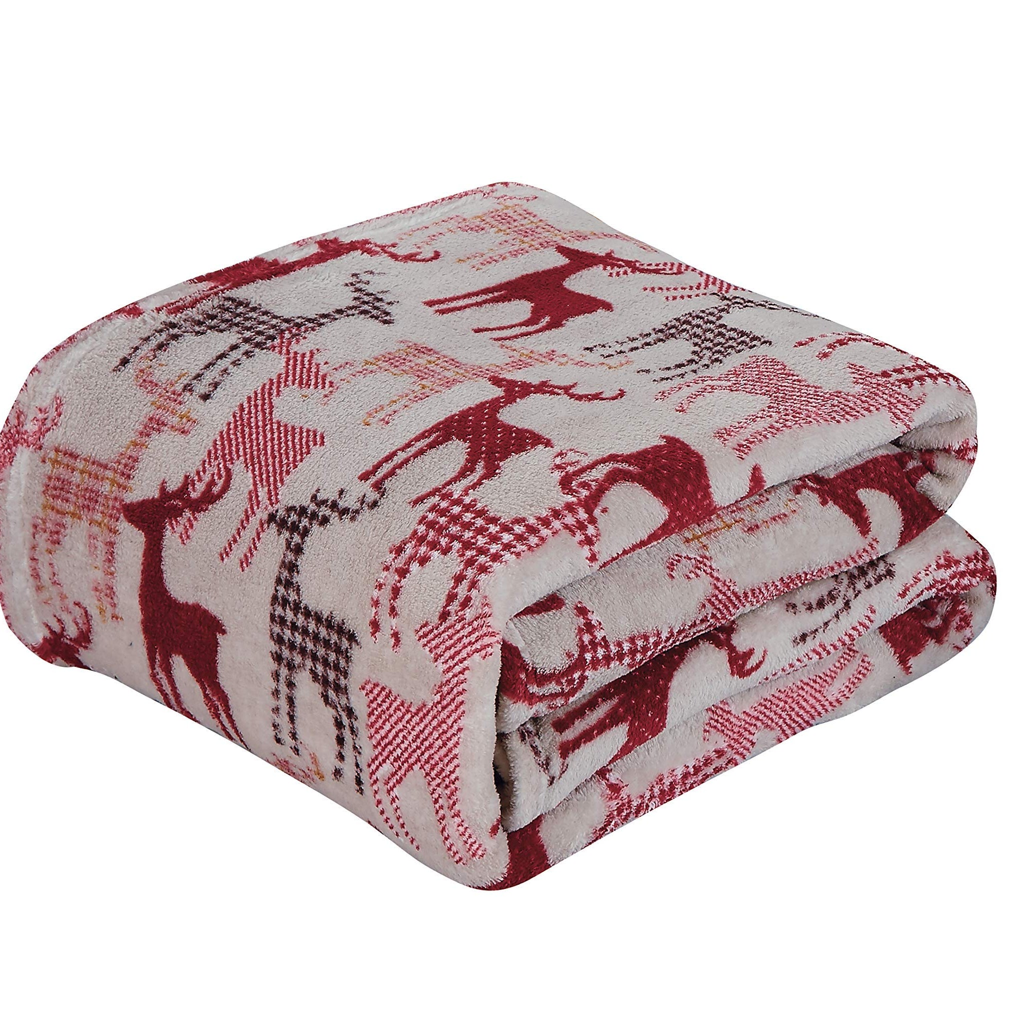 Decor&More Festive Holiday Microplush Throw Blanket (50" x 60") - Forest Friends