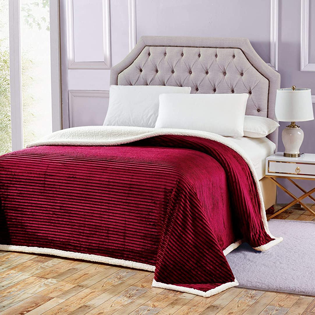 Decor&More Home Essentials Corduroy Sherpa Blanket