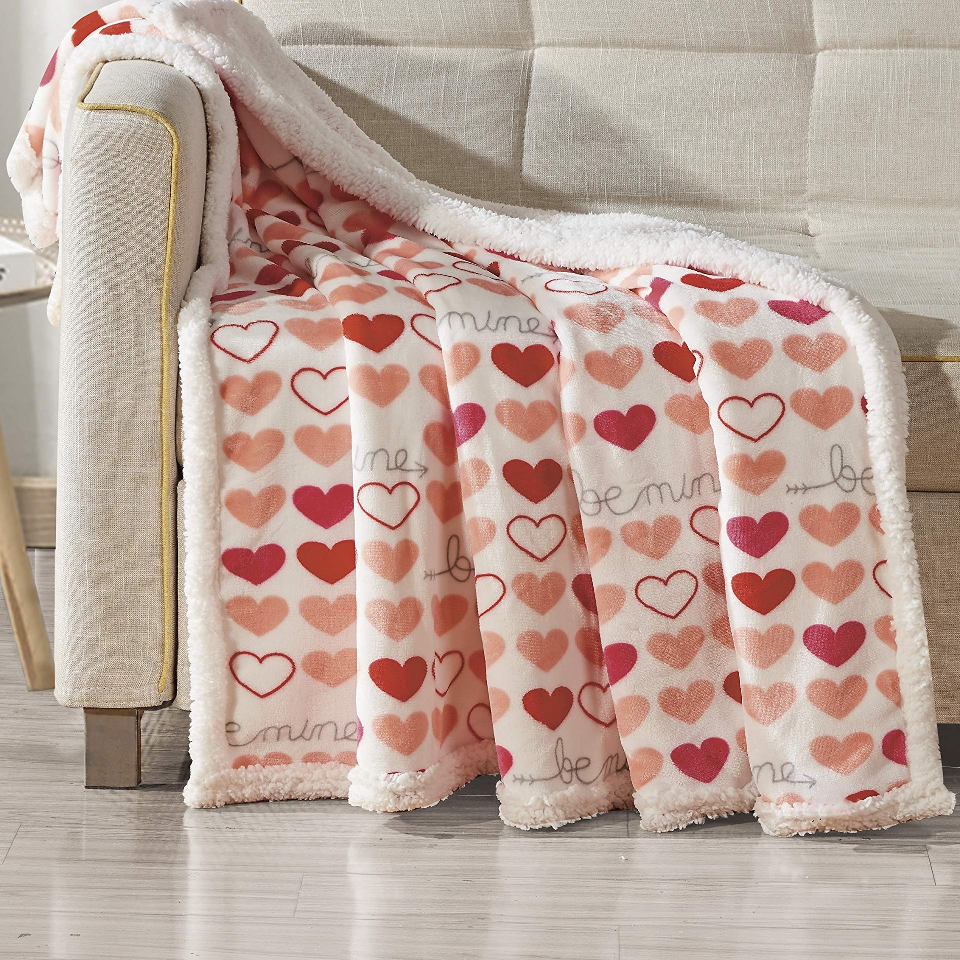 FAITH, HOPE, LOVE HOME DÉCOR Heart Throw Blanket – Ultra Soft Microplush 50"x60" | Cozy Love Theme Gift for Couch, Bed, Travel | Washable