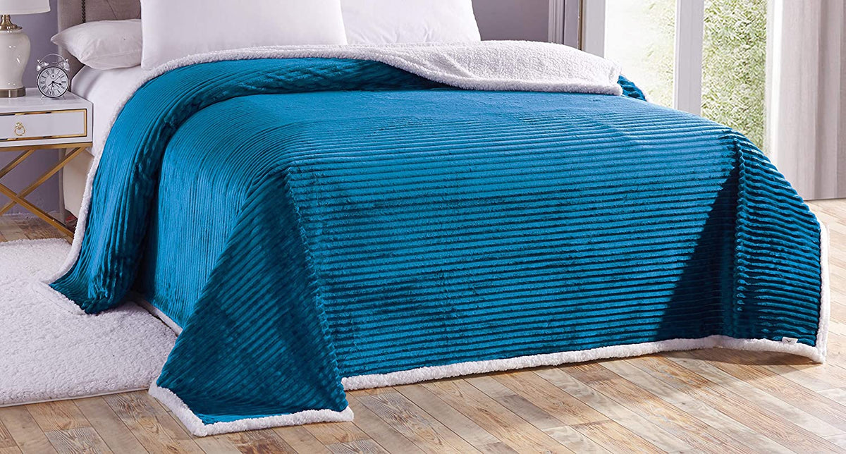 Decor&More Home Essentials Corduroy Sherpa Blanket Faith-Hope-Love-Home-Decor