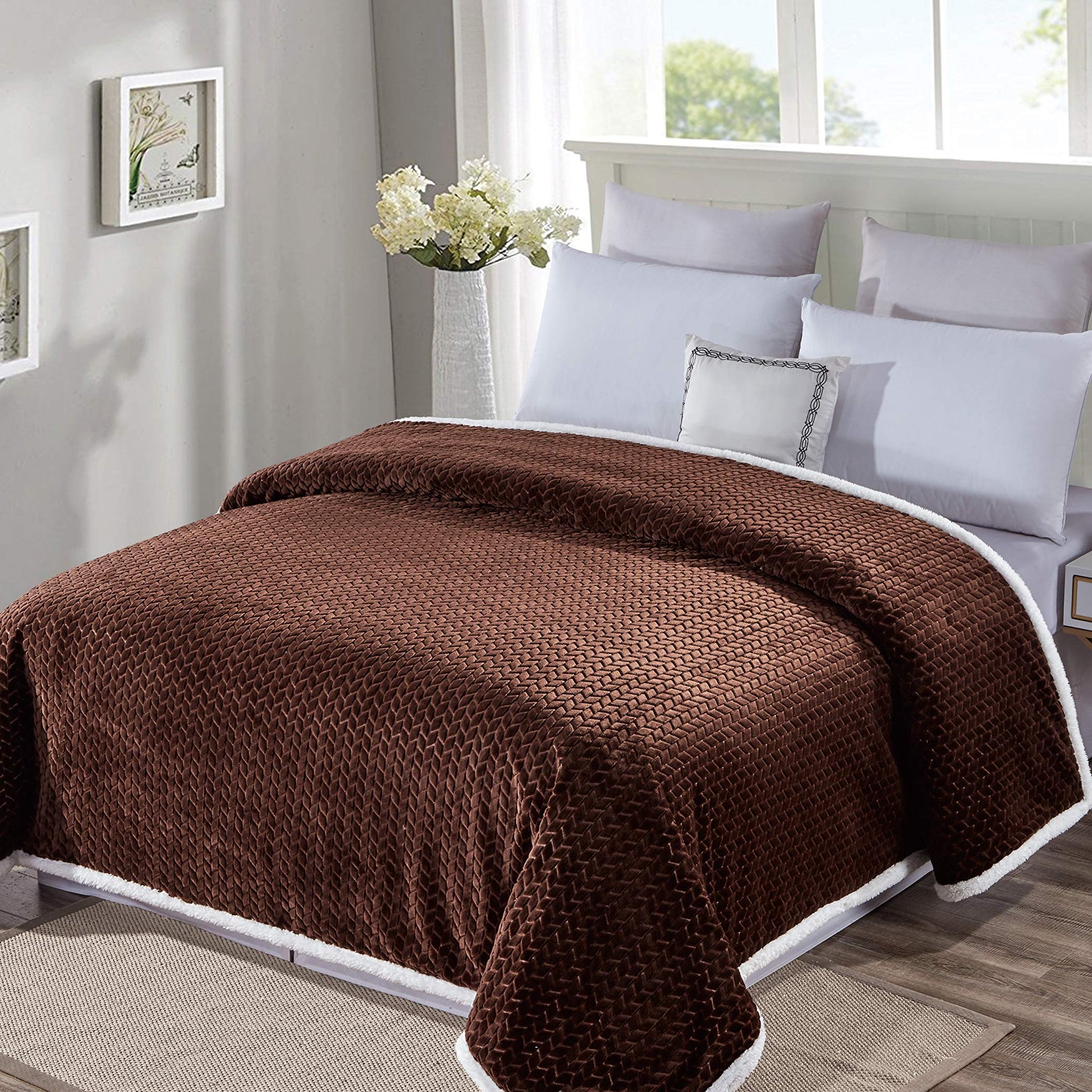 Decor&More Home Essentials Braided Sherpa Blanket