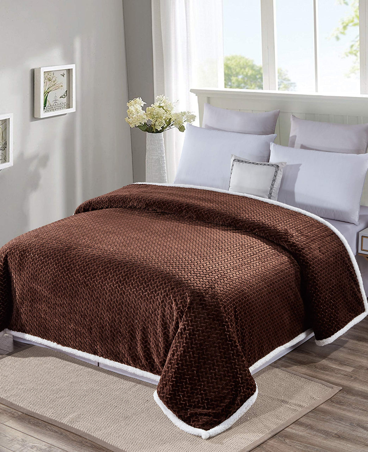 Decor&More Home Essentials Braided Sherpa Blanket Faith-Hope-Love-Home-Decor