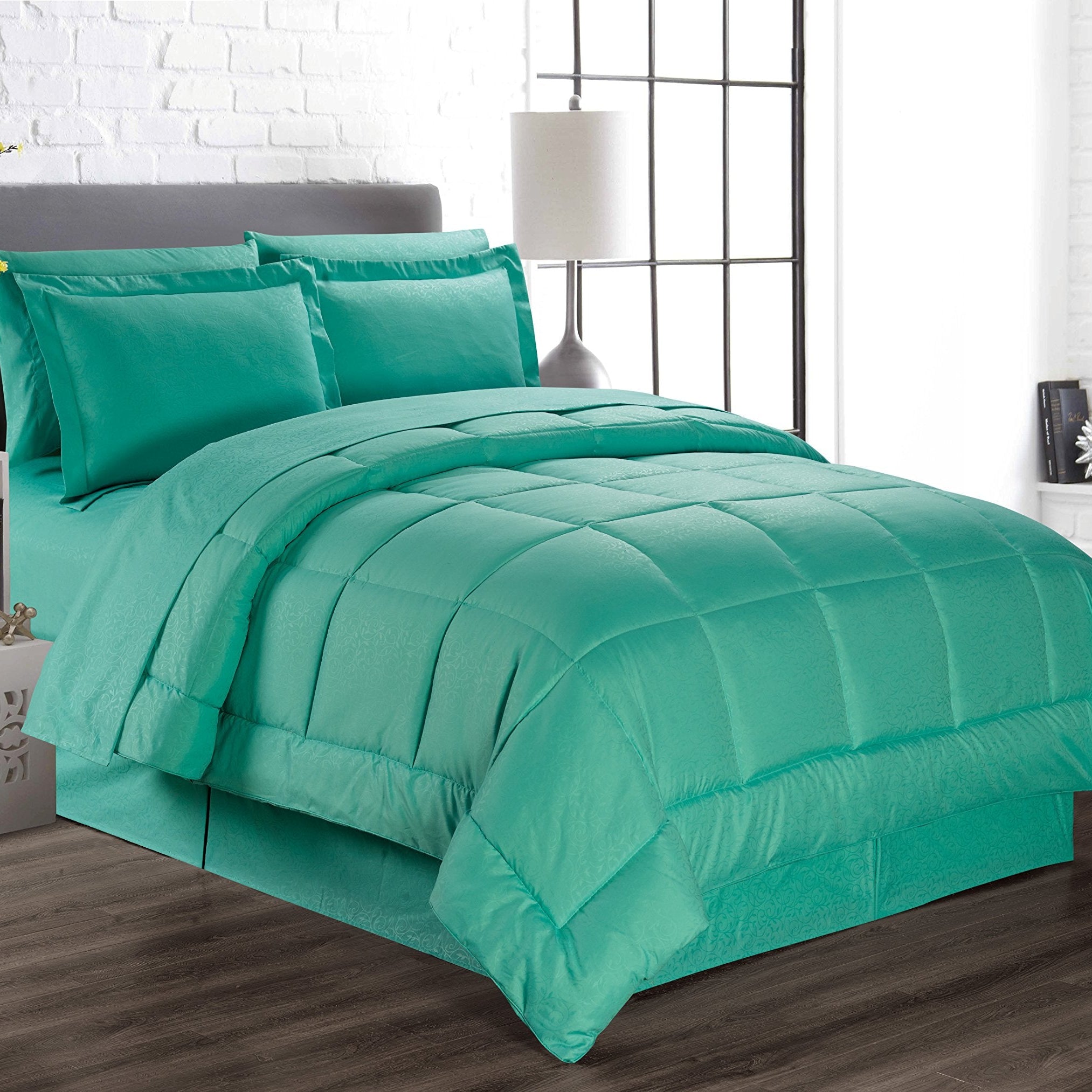 Decor&More Home Essentials 8 Piece Embossed Vine Bed in a Bag