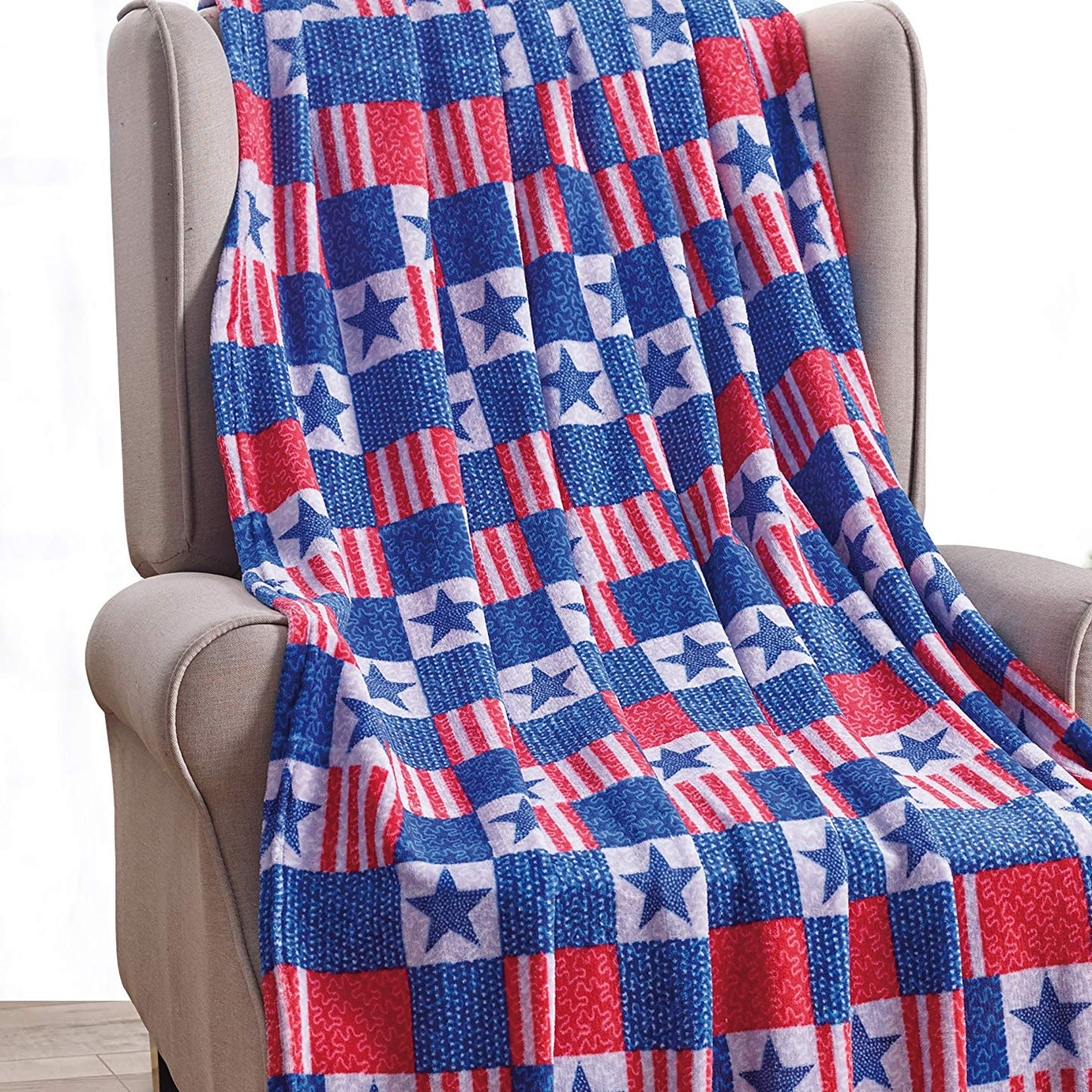 Decor&More American Pride Collection Microplush Throw Blanket (50" x 60")