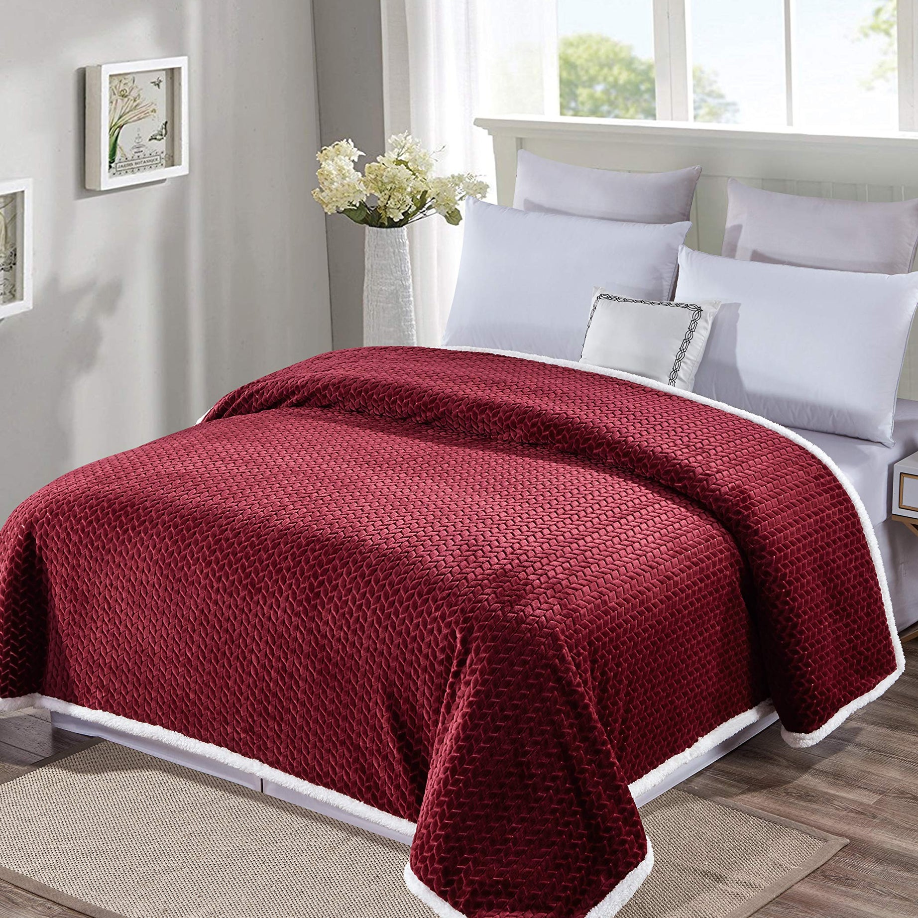Decor&More Home Essentials Braided Sherpa Blanket