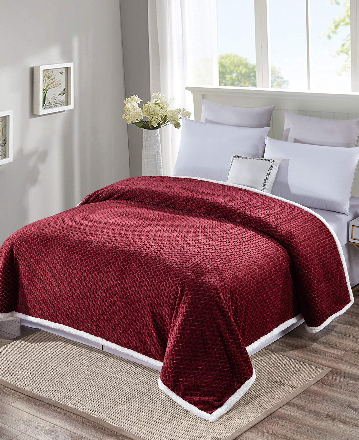 Decor&More Home Essentials Braided Sherpa Blanket Faith-Hope-Love-Home-Decor