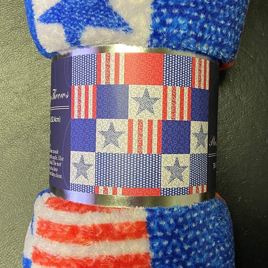 Decor&More American Pride Collection Microplush Throw Blanket (50" x 60")
