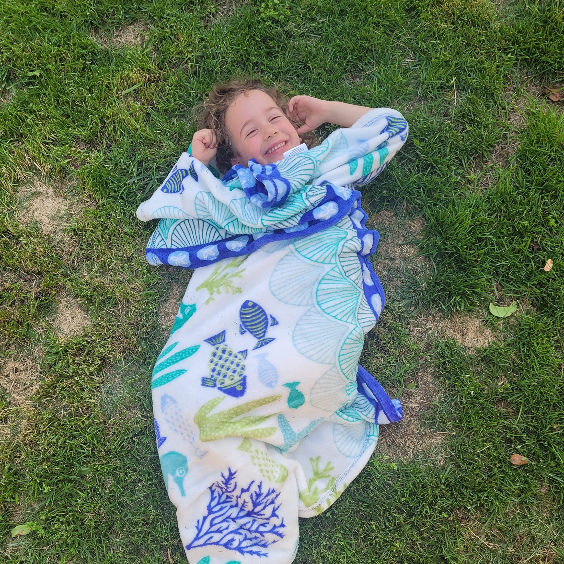 Decor&More Corales de Marina Blue Coral Seahorse Oceanic Microplush Throw Blanket Ocean Blanket for Boys and Girls and Kids of Any Age (50" x 60")