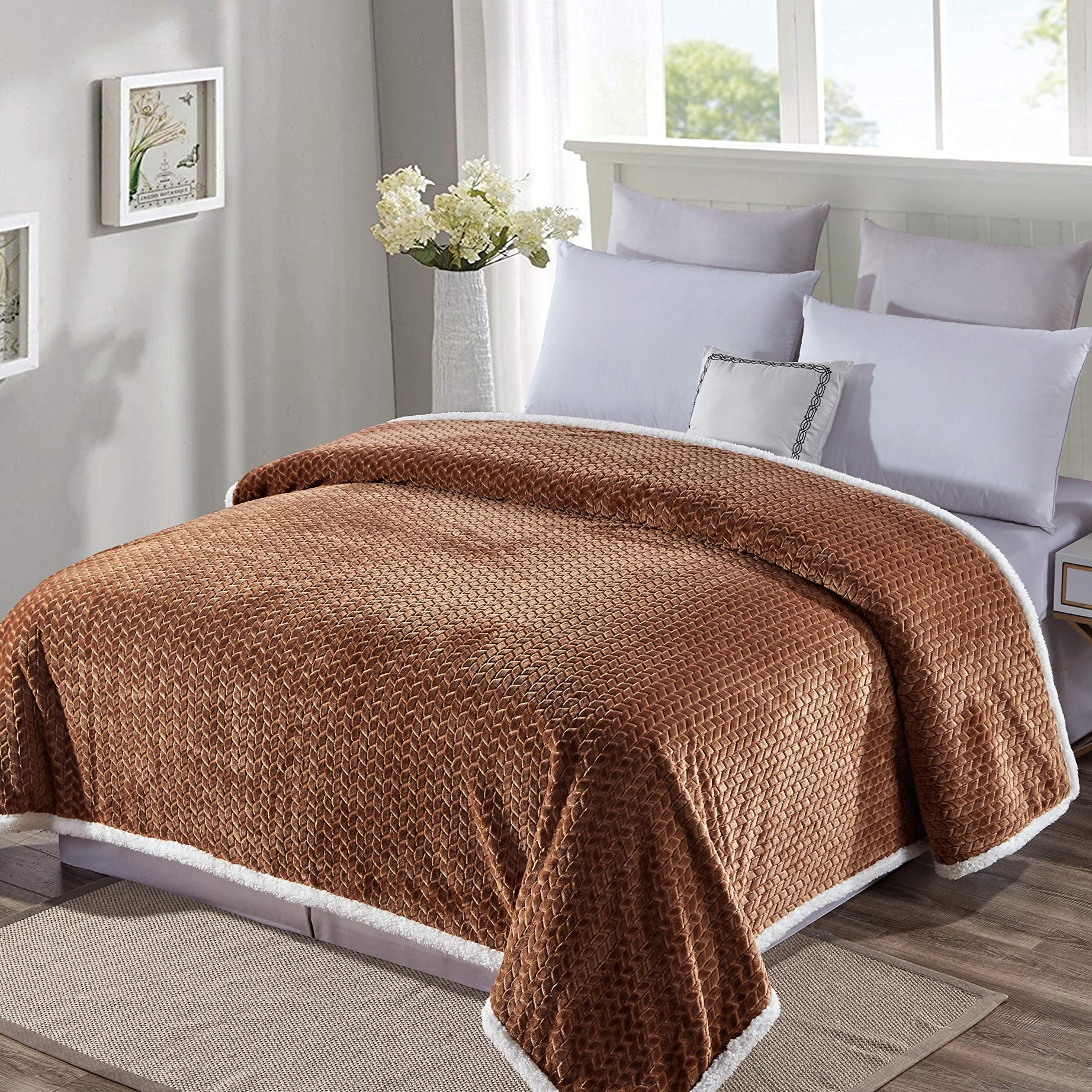 Decor&More Home Essentials Braided Sherpa Blanket